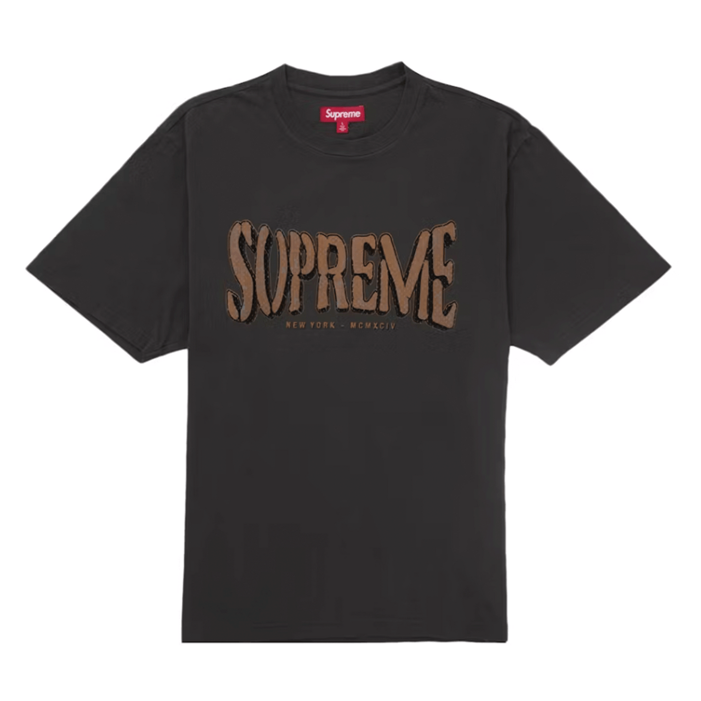 Supreme Flocked Washed S/S Top Black