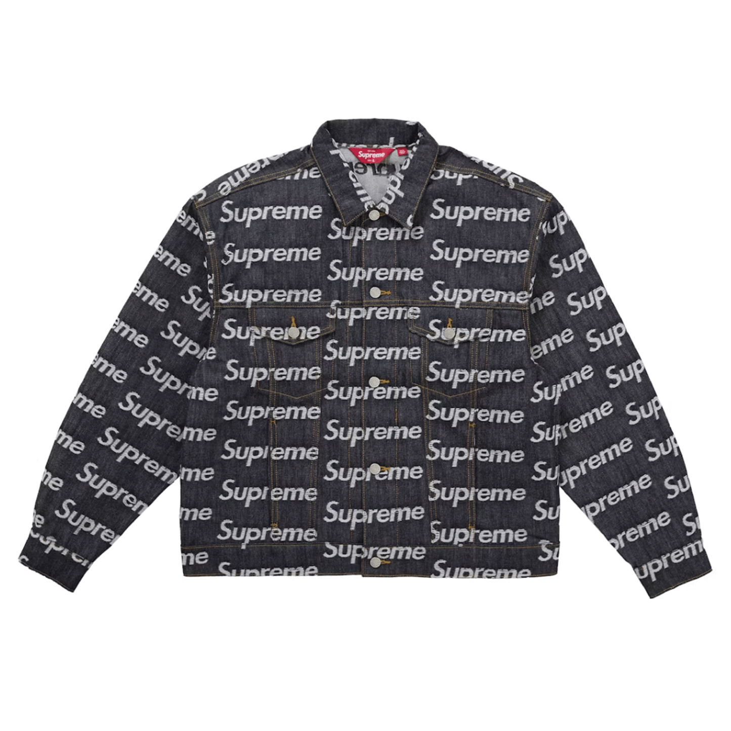 Supreme Jacquard Logos Denim Jacket Indigo