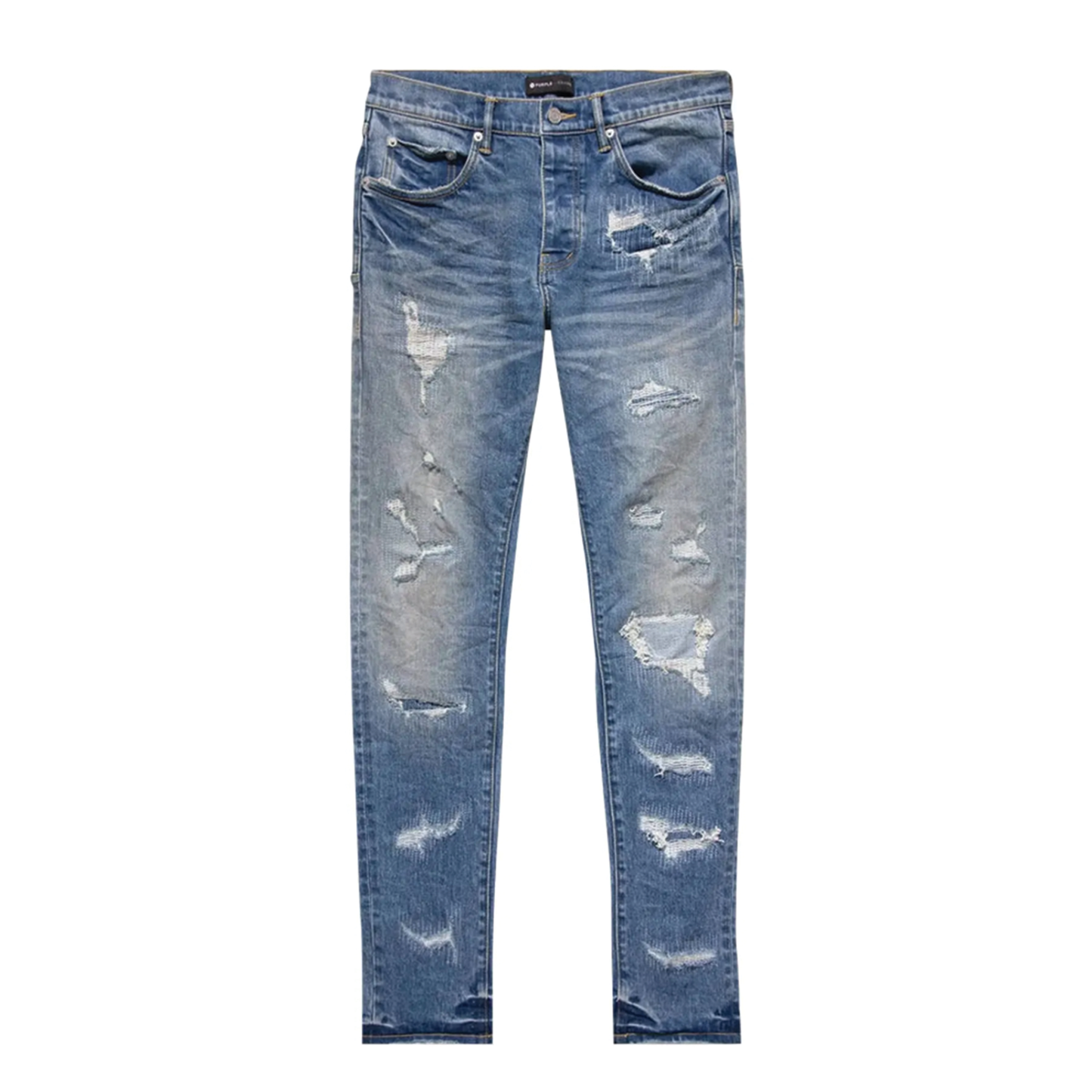 Purple Brand indigo heavy distress repair