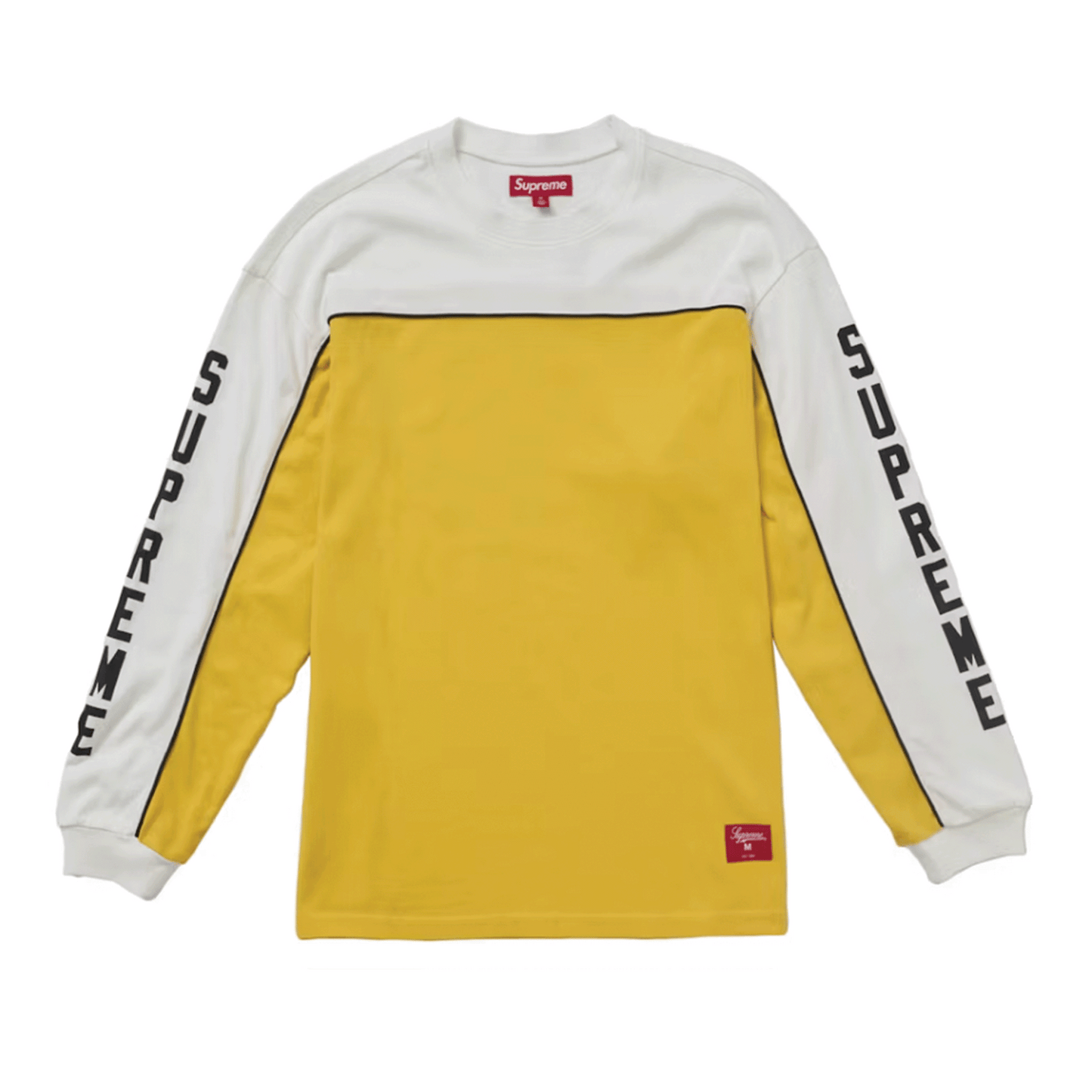 Supreme Paneled Piping L/S Top White