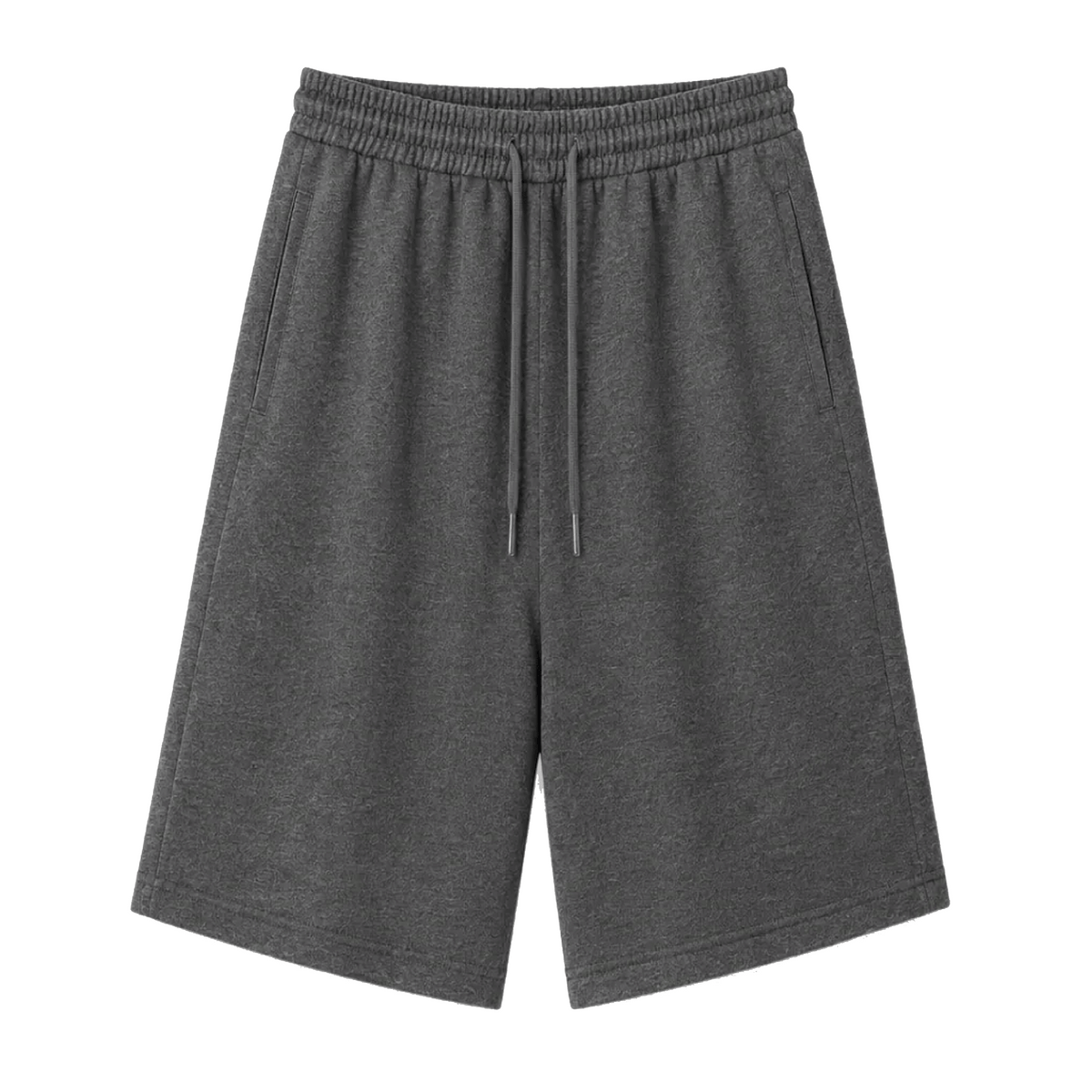 Long Fleece Baggy Shorts Charcoal Grey