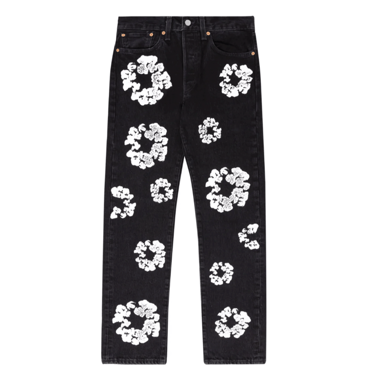 Denim Tears x Levi's Cotton Wreath Black Denim Jeans