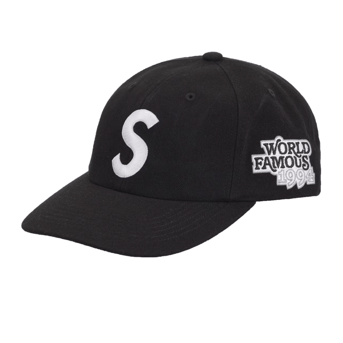 Supreme World Famous S Logo 6-Panel Black