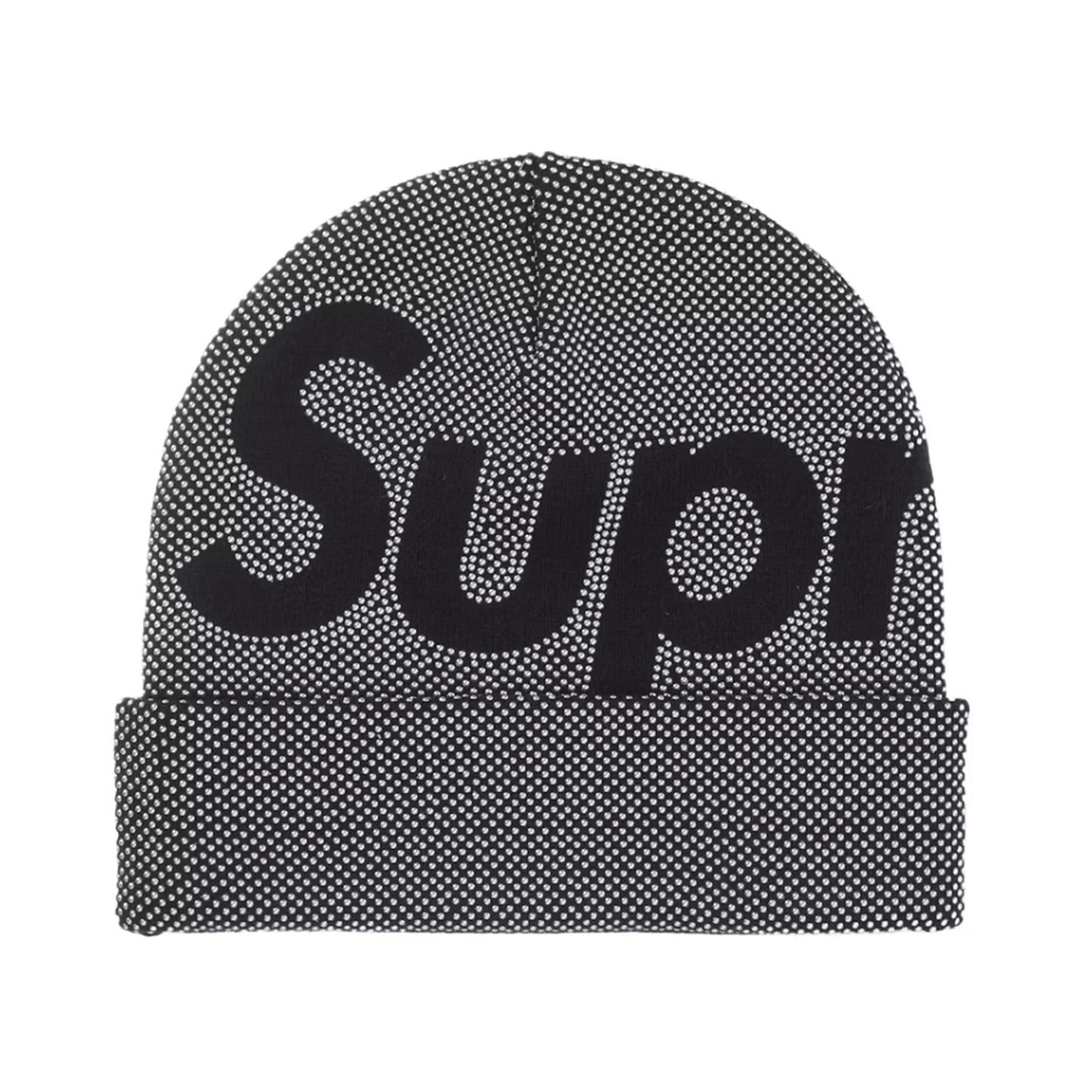 Supreme Studded Knockout Big Logo Beanie Black