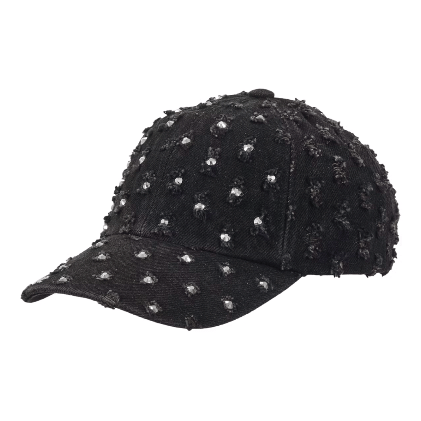 Supreme Hole Punch Rhinestone Denim 6-Panel Black
