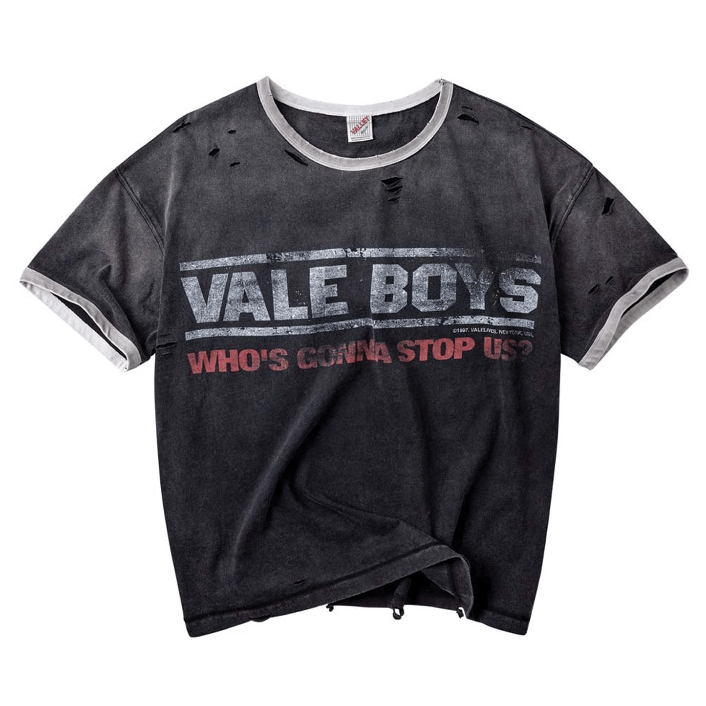 Vale Forever Oreo Ringer Tee Faded Black Grey