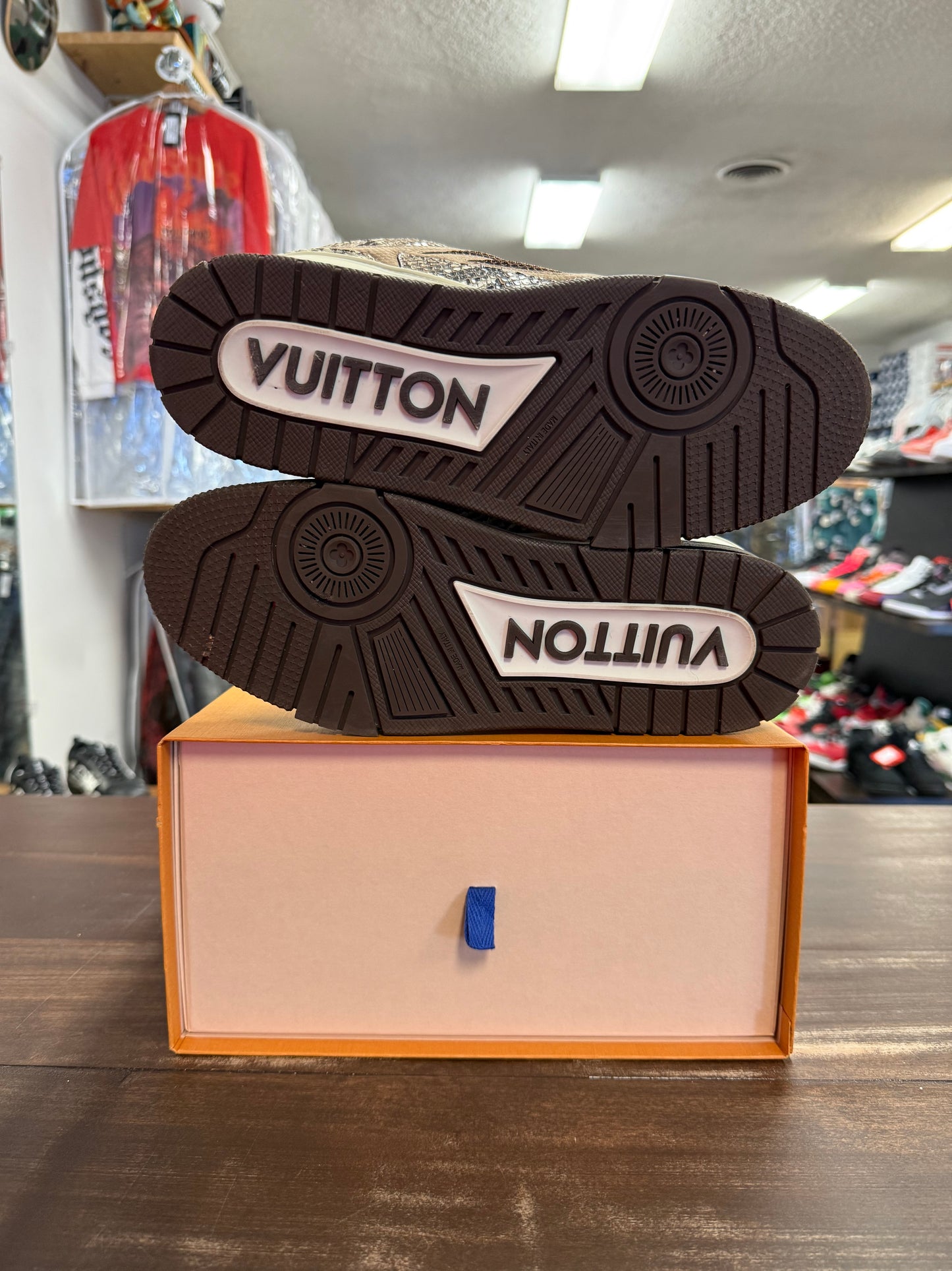 LV Skate Sneaker Brown Python