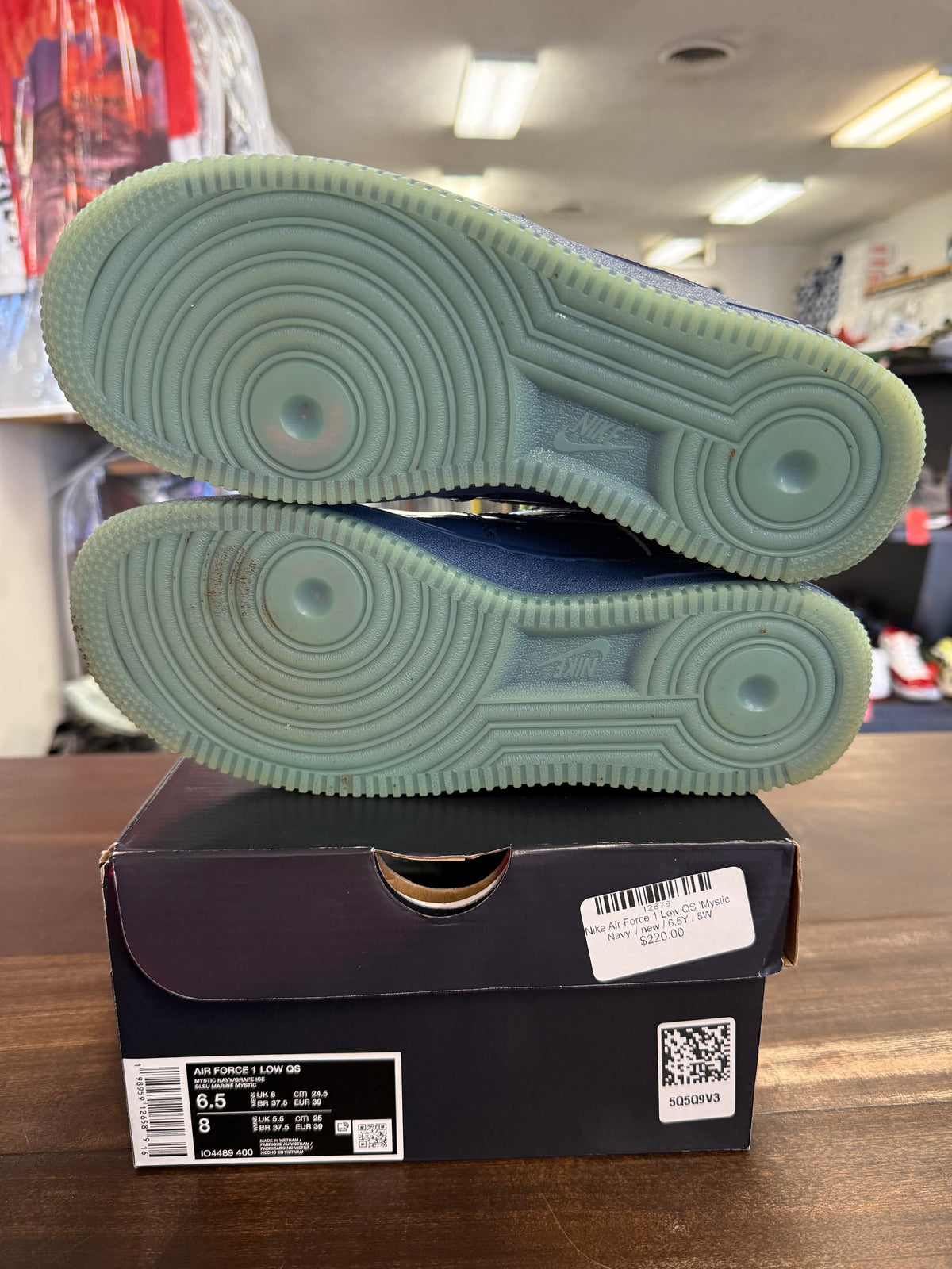 Nike Air Force 1 Low Patent Leather Mystic Navy Grape Ice