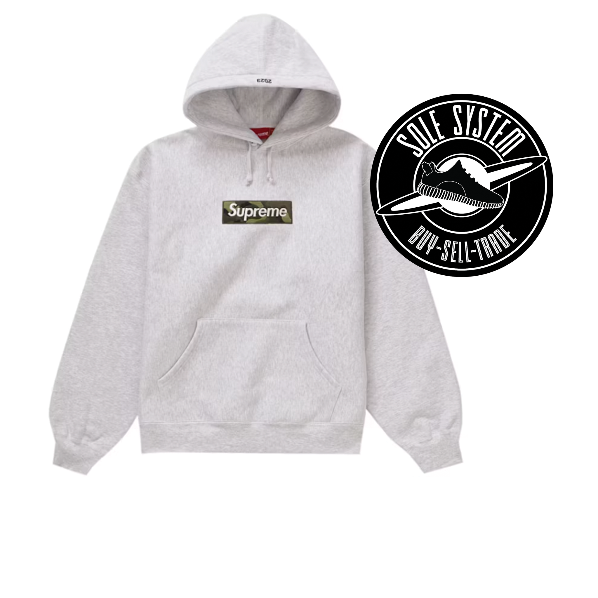 Supreme Box Logo Hoodie (FW23) Ash Grey – Sole System Supreme Box Logo Hoodie (FW23) Ash Grey – Sole System