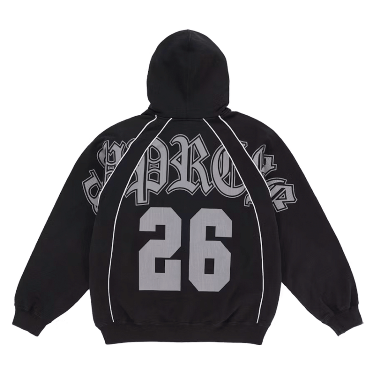 Supreme Paneled Zip Up Hooded Sweatshirt Black