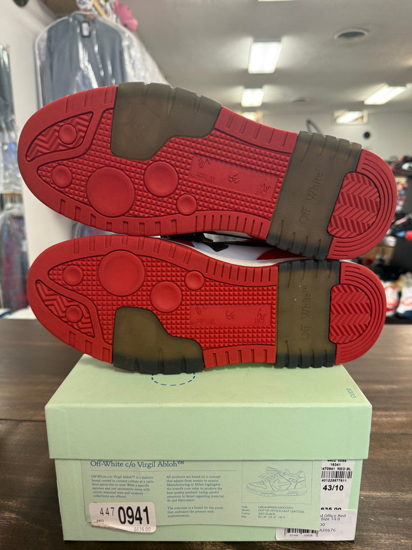 Off-White Out of Office Red White Black