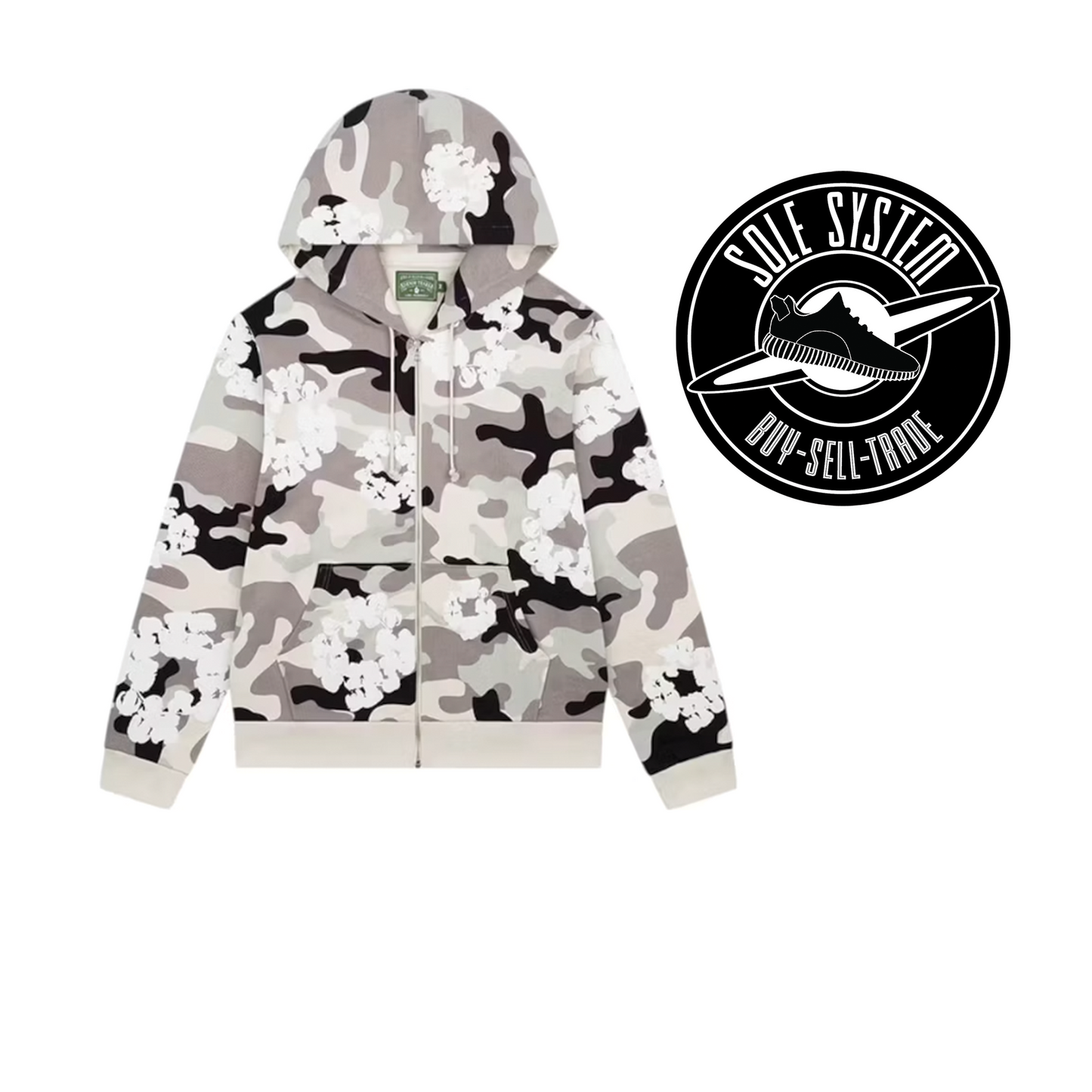Denim Tears Cotton Wreath Zip White Camo