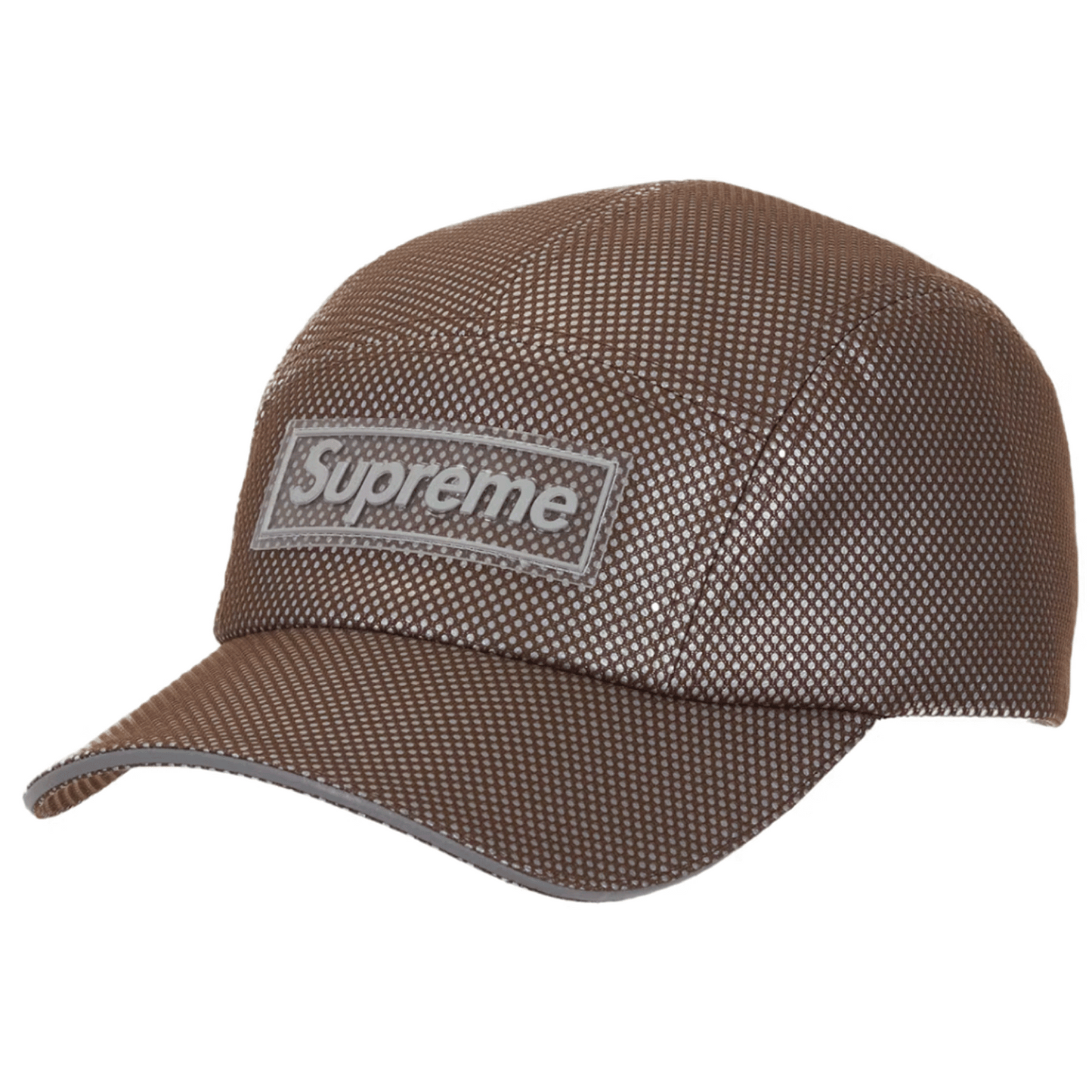 Supreme Metallic Mesh Camp Cap Brown