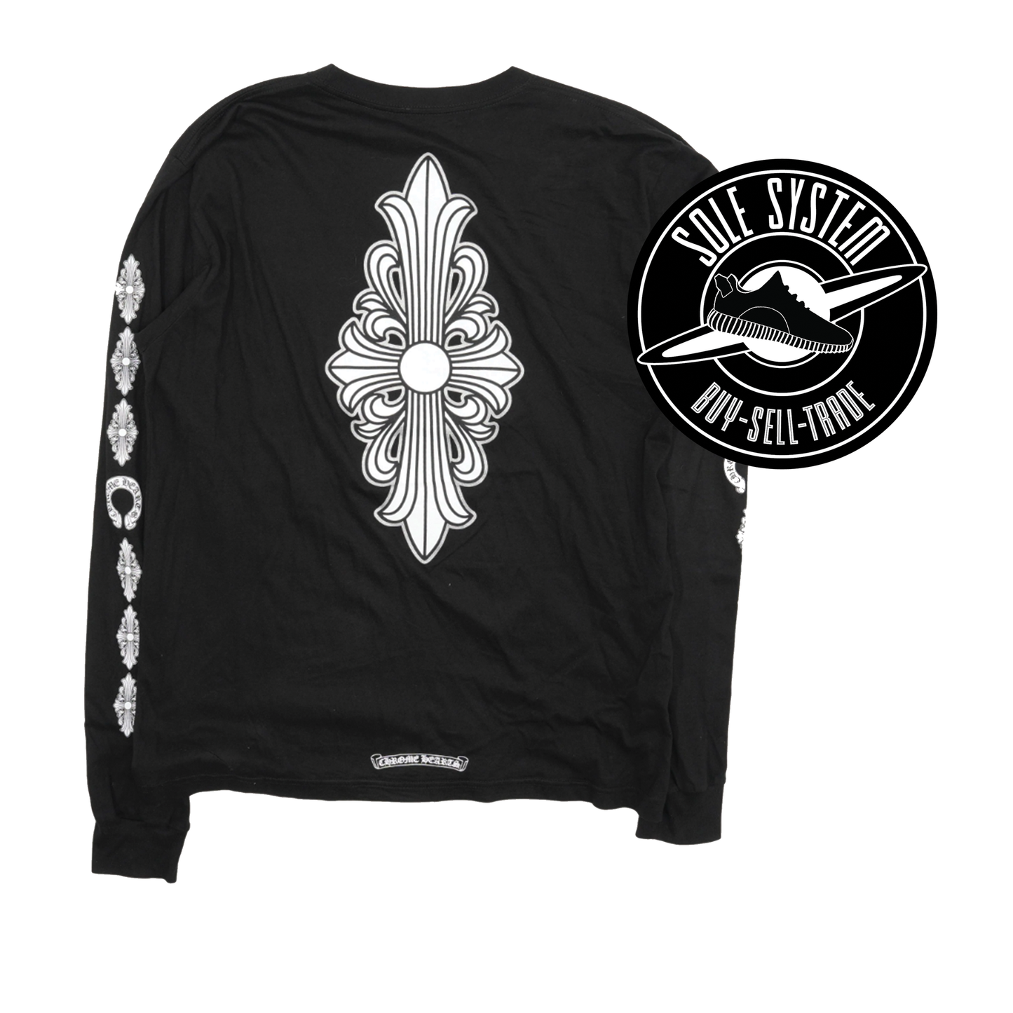 Chrome Hearts Cemetery Cross Logo LS Black