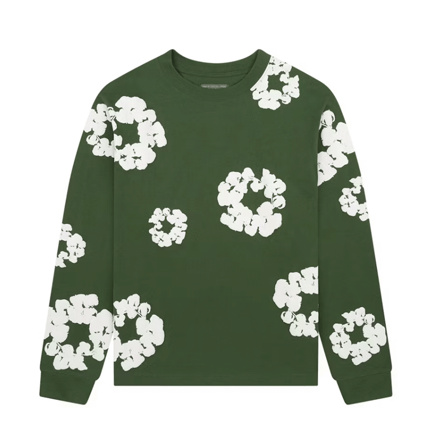 Long Sleeve Cotton Wreath Tee Green