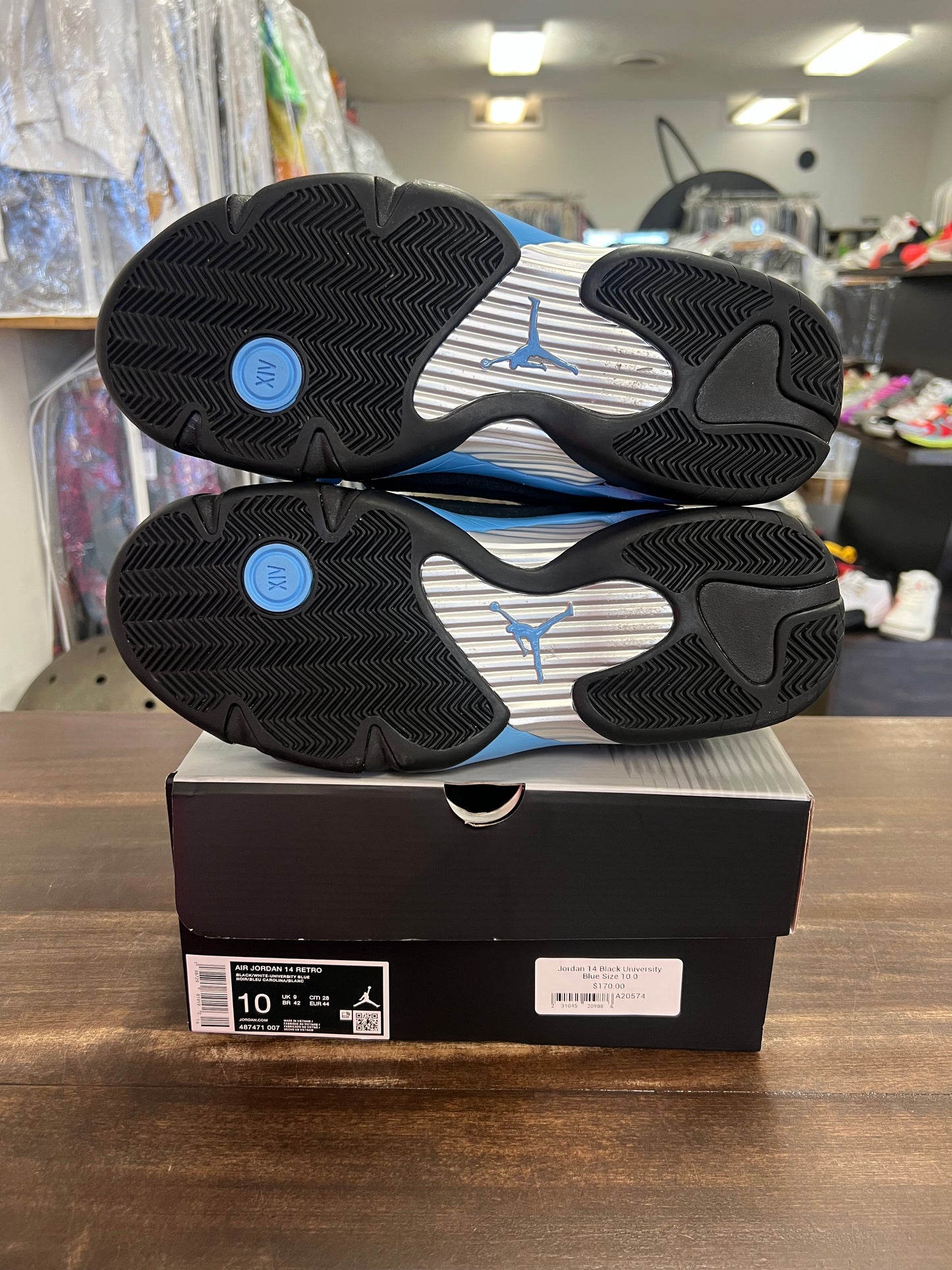 Jordan 14 Black University Blue