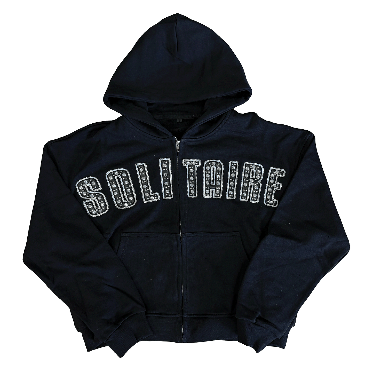 Solitaire Zip-Hoodie Black