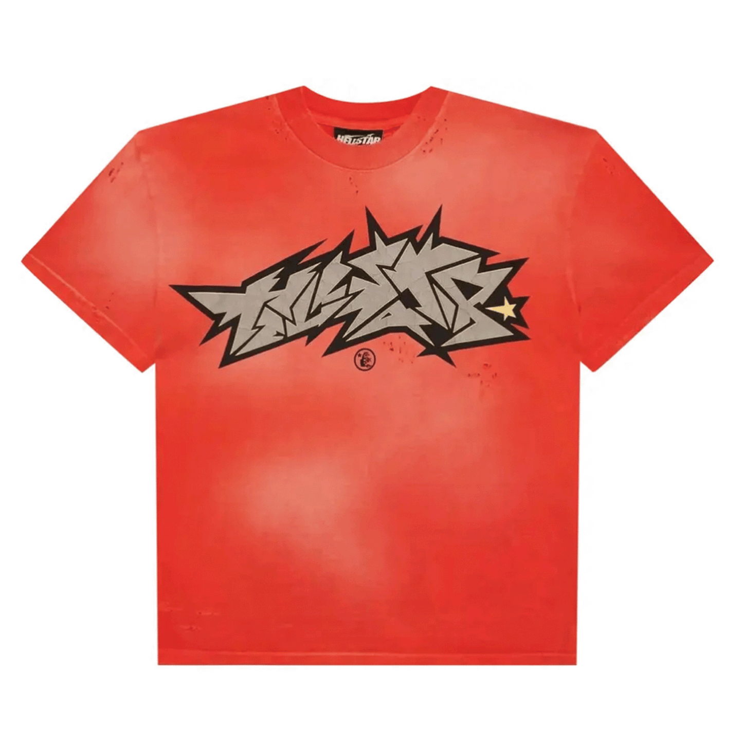 Hellstar Crack Print T-Shirt Red