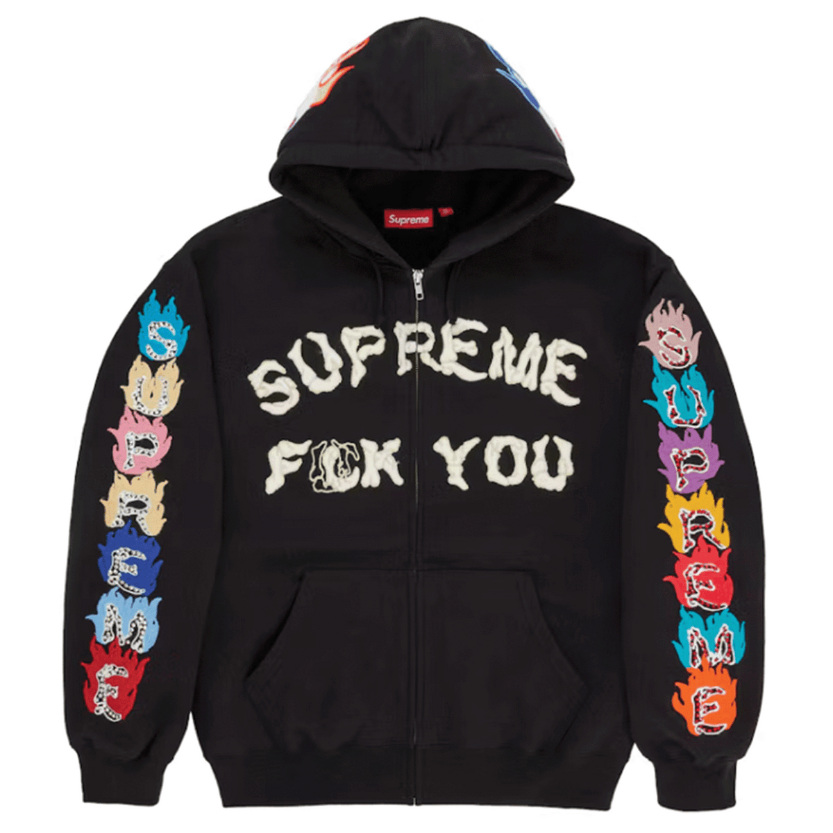 Supreme F**k You Zip Up Hooded Sweatshirt Black