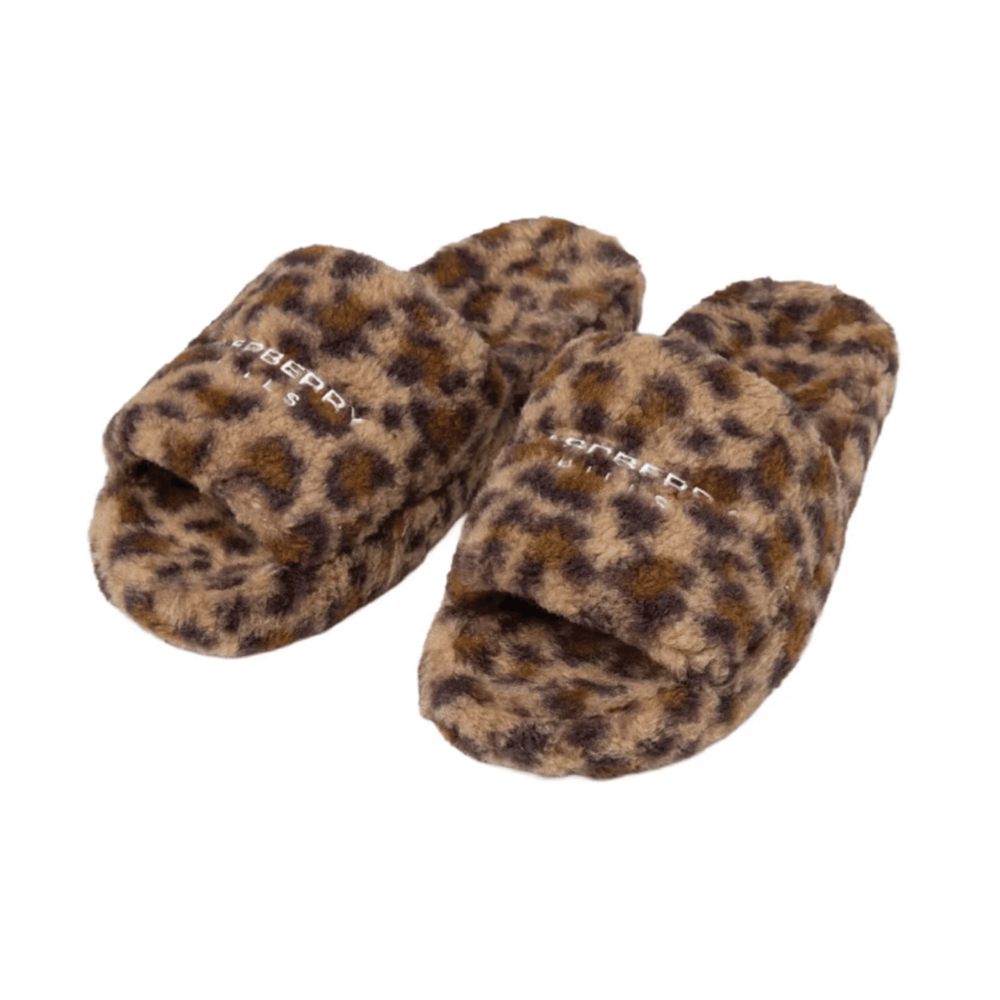 Gold+Vintage Raspberry Hills Cheetah Fur Slides