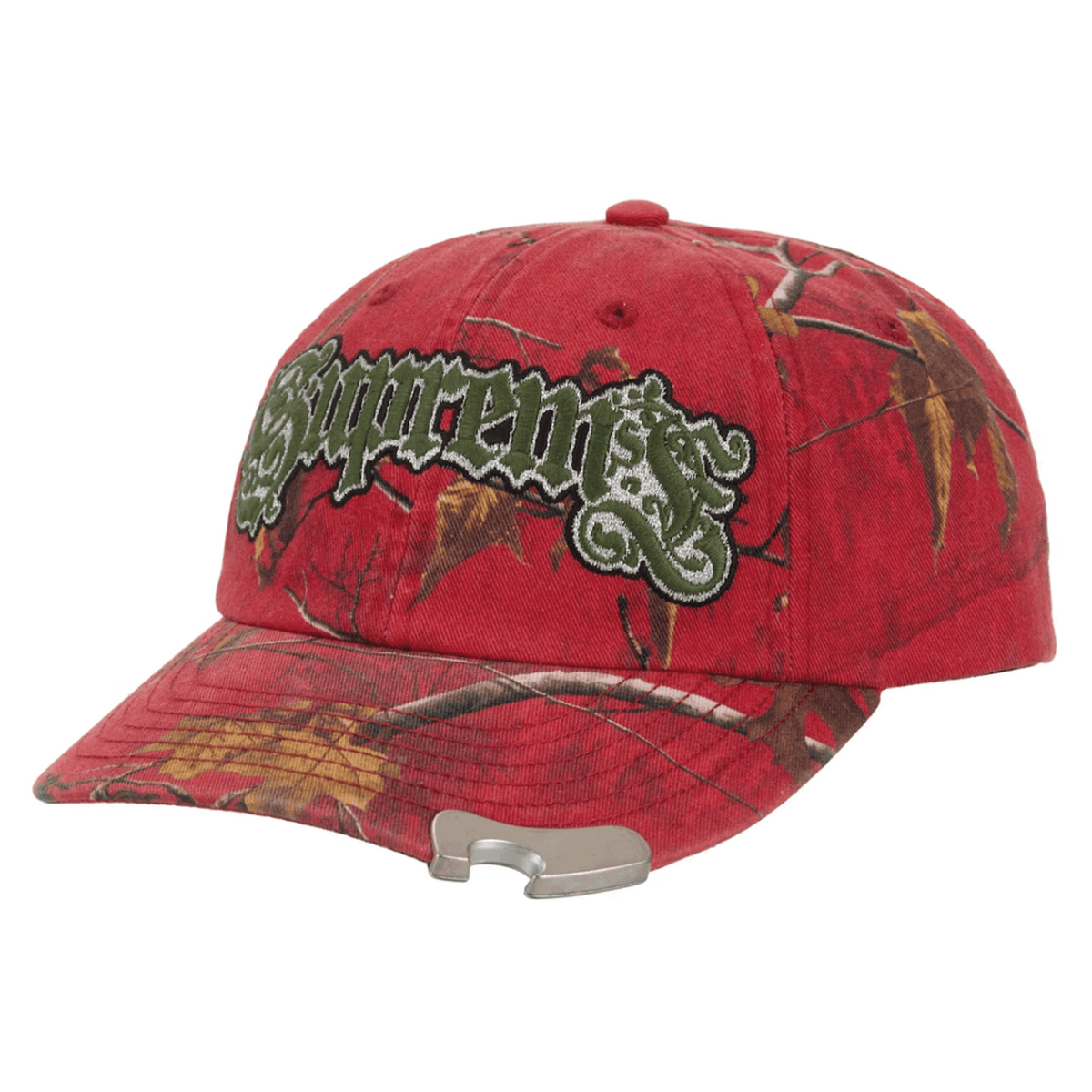 Supreme Bottle Opener 6-Panel Hat Red Camouflage