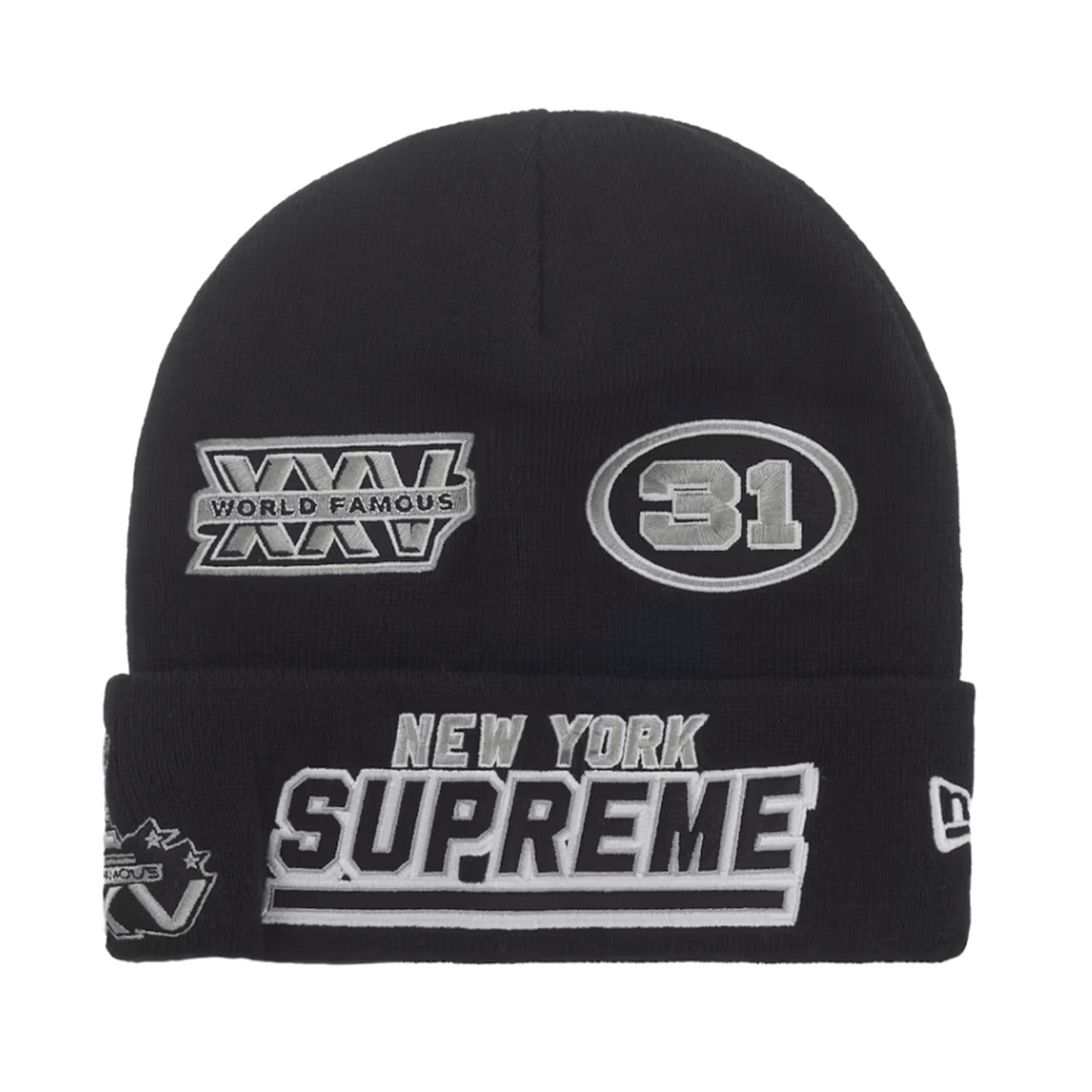 Supreme New Era Football Beanie Black