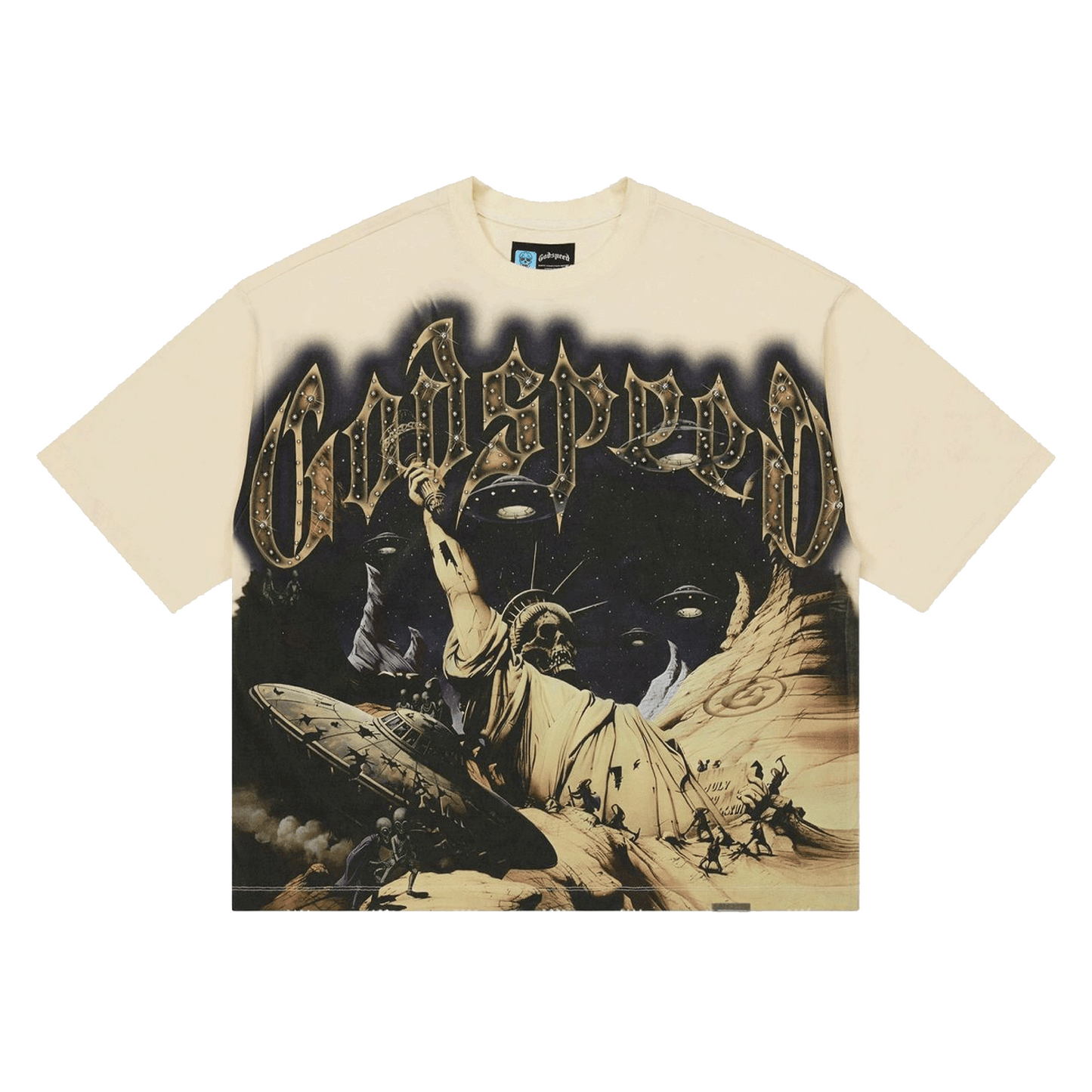 GodSpeed The Landing T-Shirt Bone