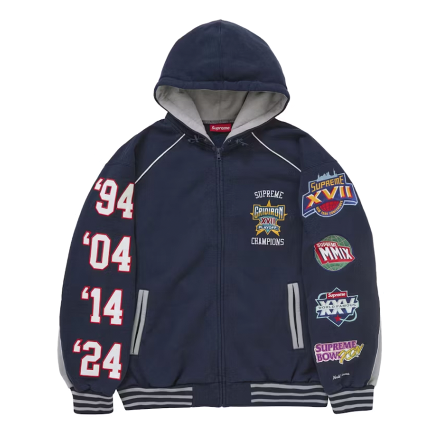 Supreme Playoffs Zip Up Sweatshirt Navy