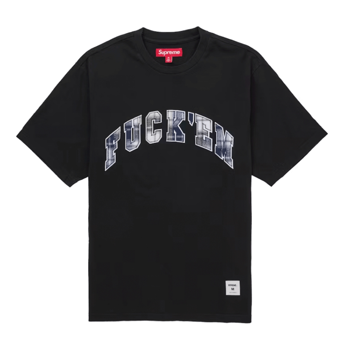Supreme Fuck Em Plaid S/S Top Black