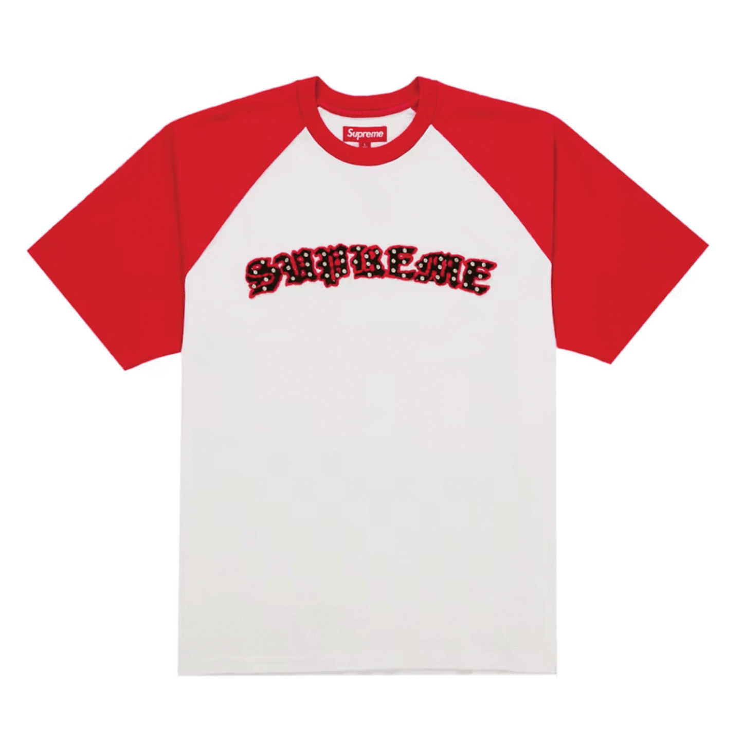 Supreme Rhinestone Raglan S/S Top White