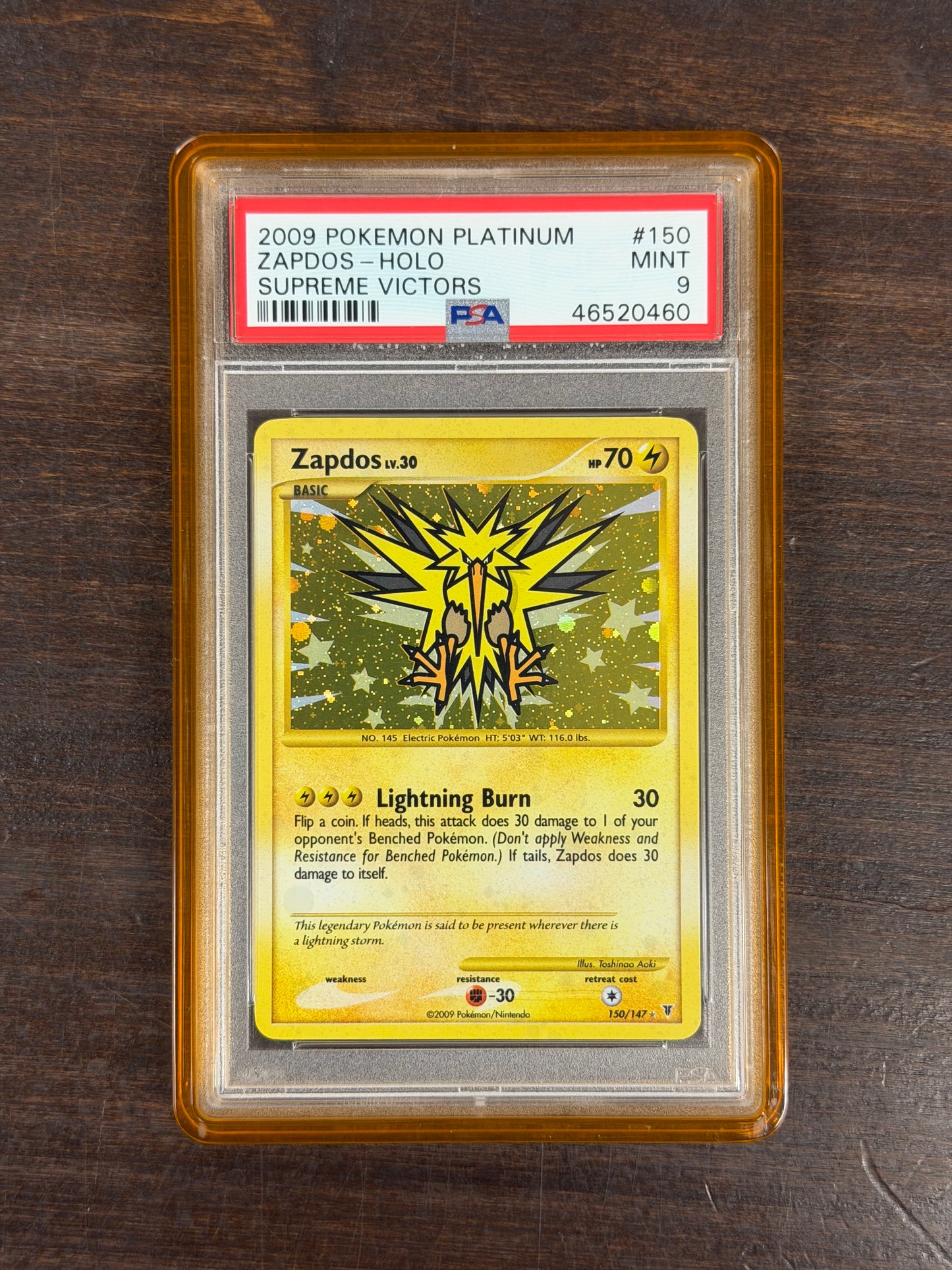 2009 Pokémon Platinum Zapdos Holo Supreme Victors #150 LOW POP PSA 9
