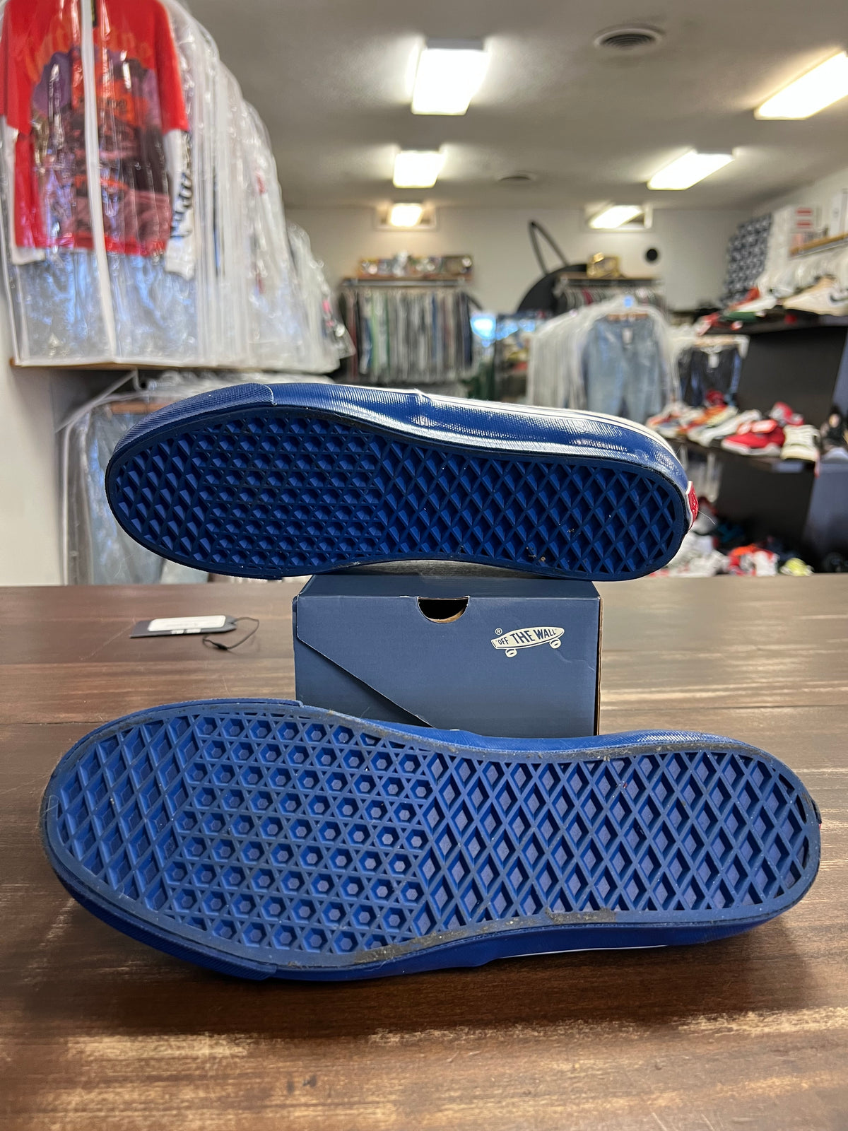 Vans Premium Authentic White Blue Midsole