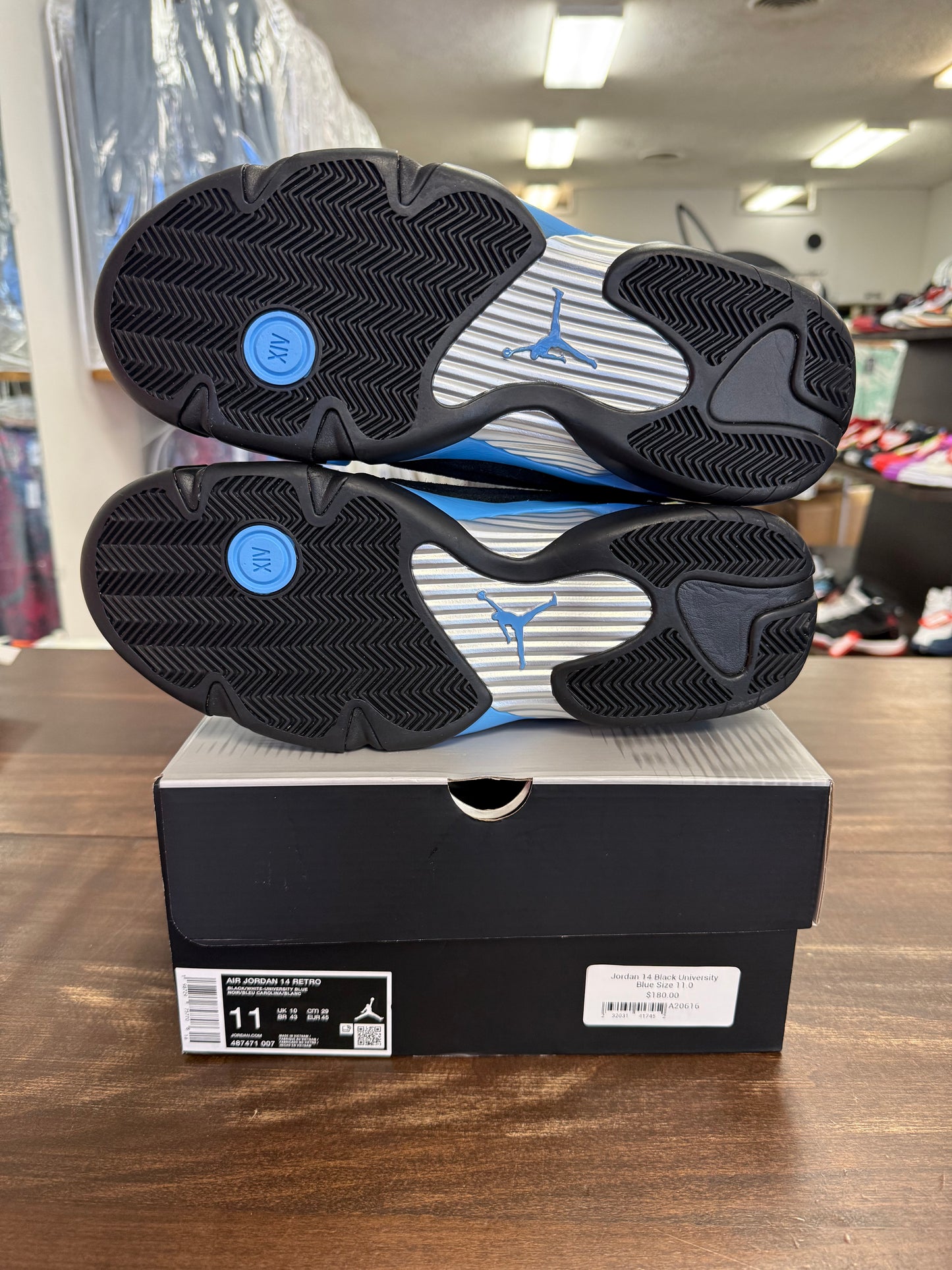 Jordan 14 Black University Blue