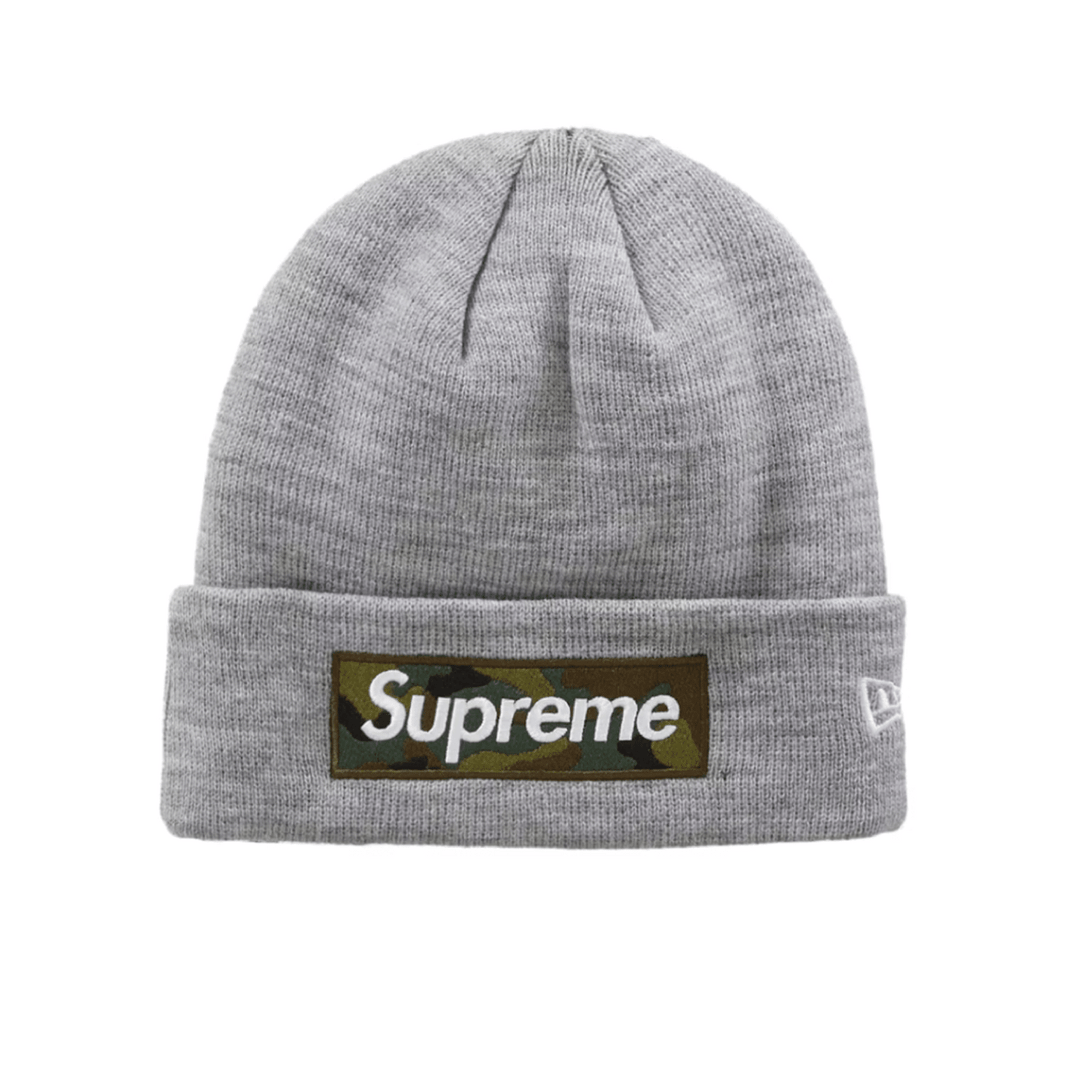Supreme New Era Box Logo Beanie (FW23) Heather Grey