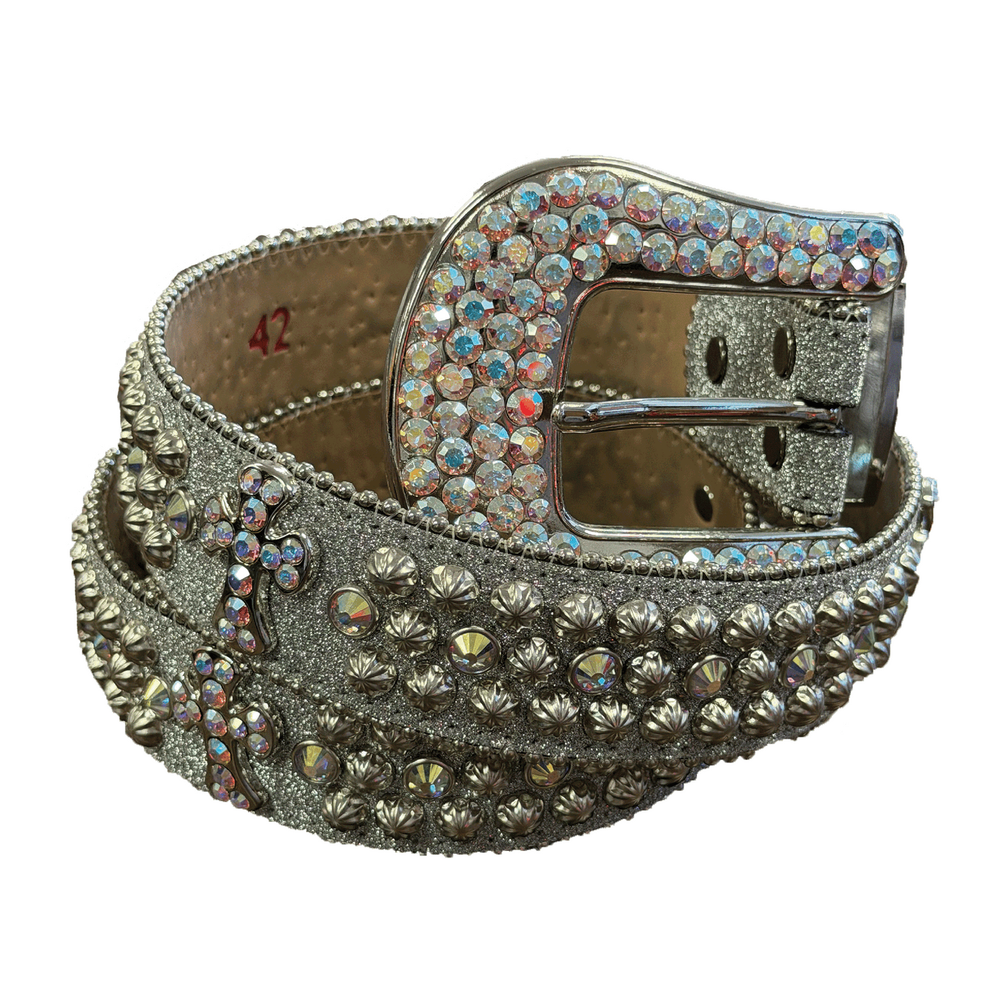 B.B. Simon Belt Pink Silver Cross