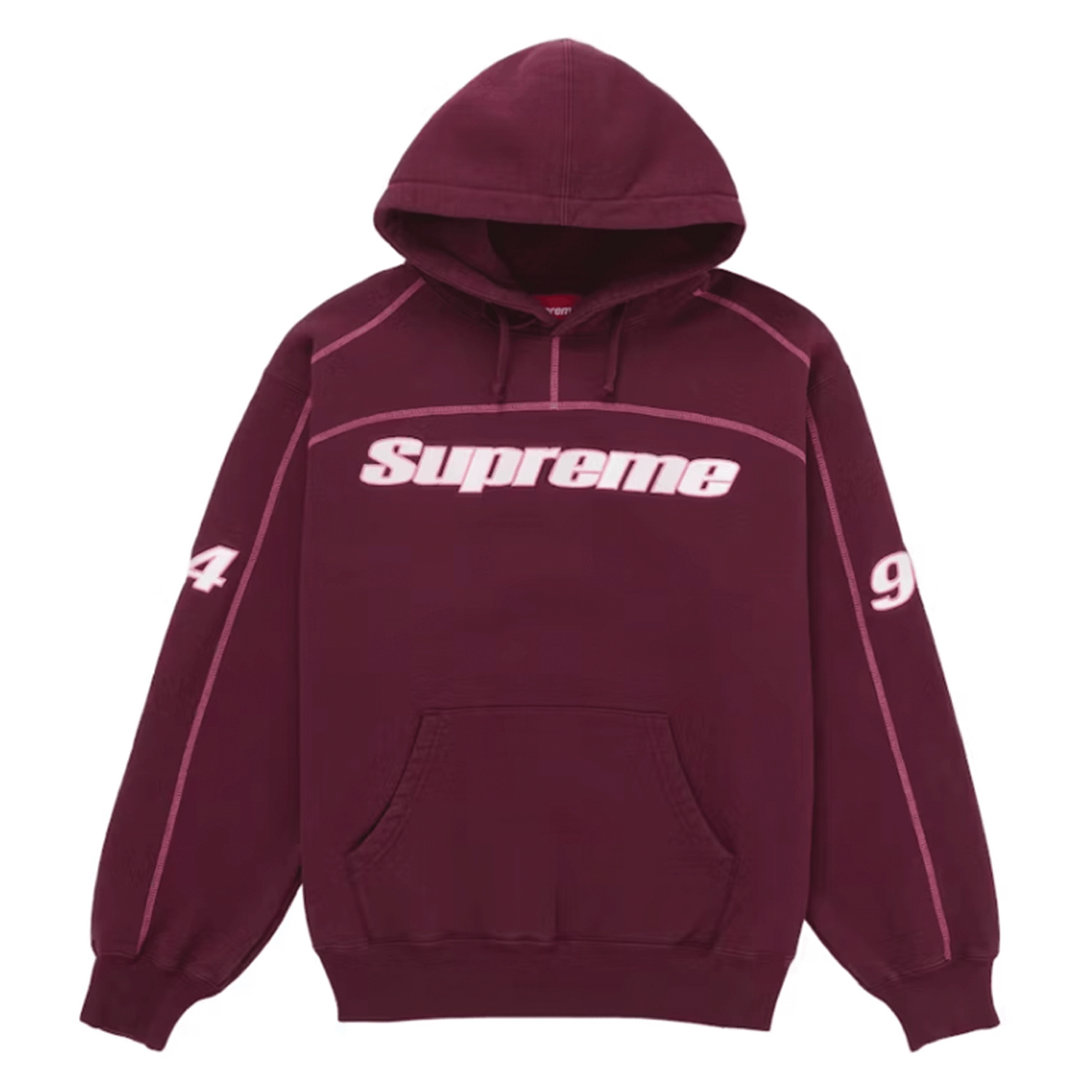 Supreme Overlock Hoodie Burgundy