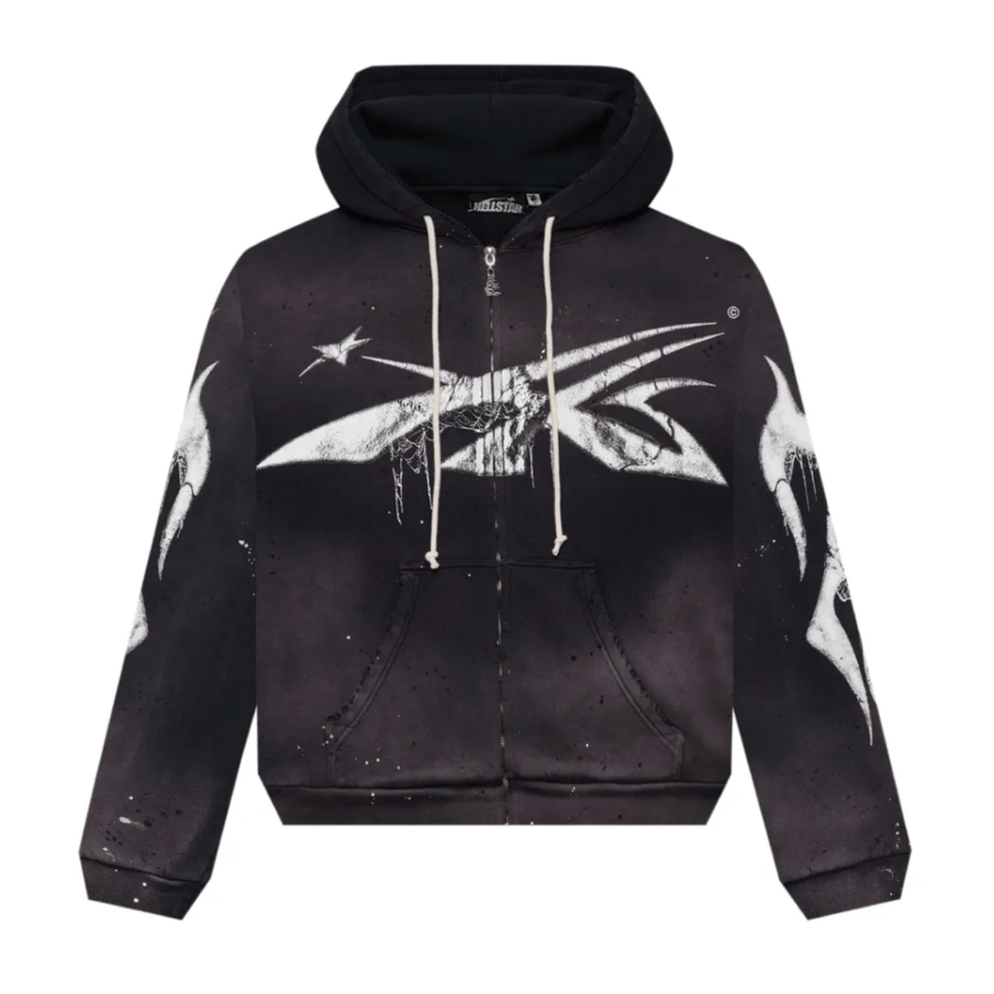 Hellstar Spiderweb Sport Logo Zip-Up Black