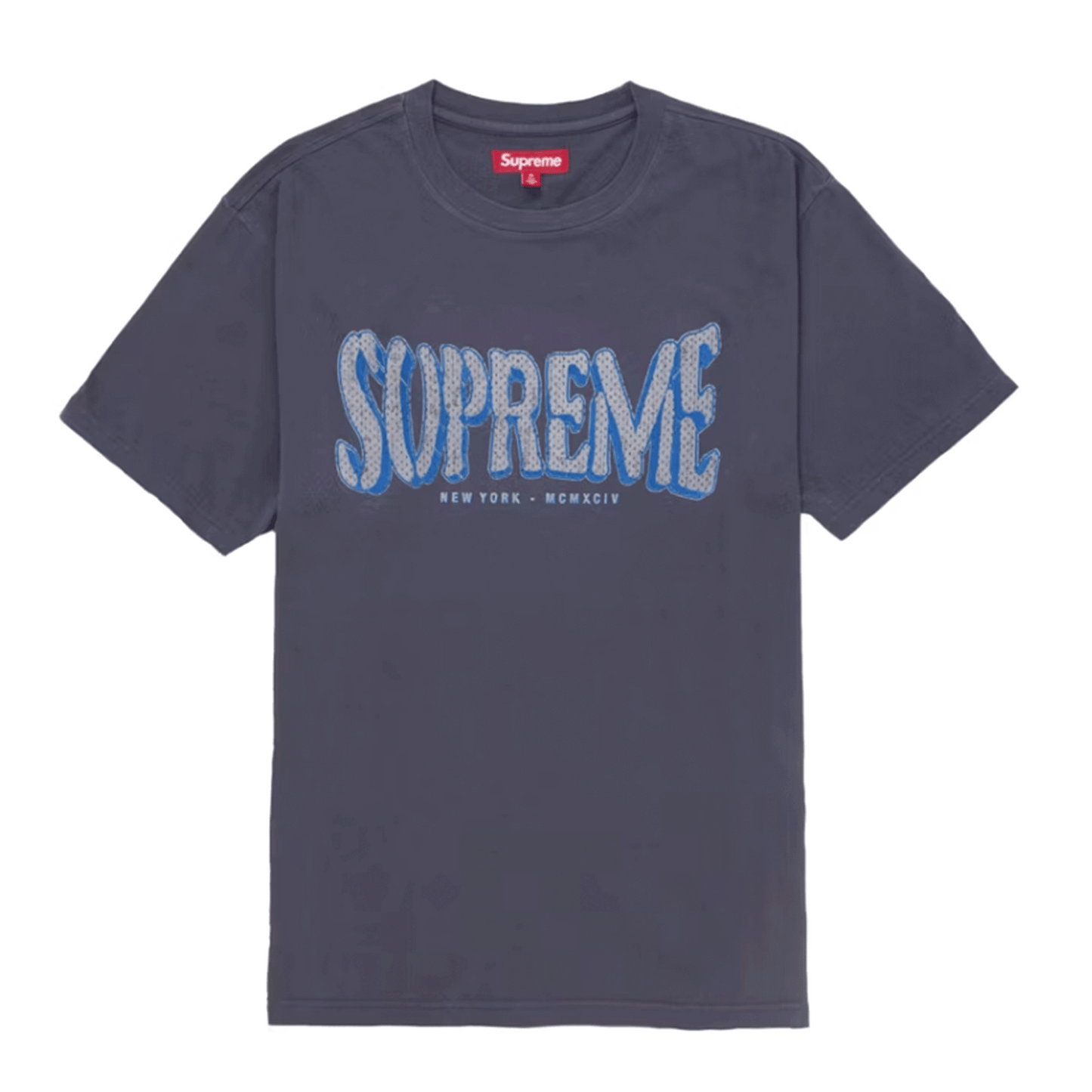 Supreme Flocked Washed S/S Top Navy