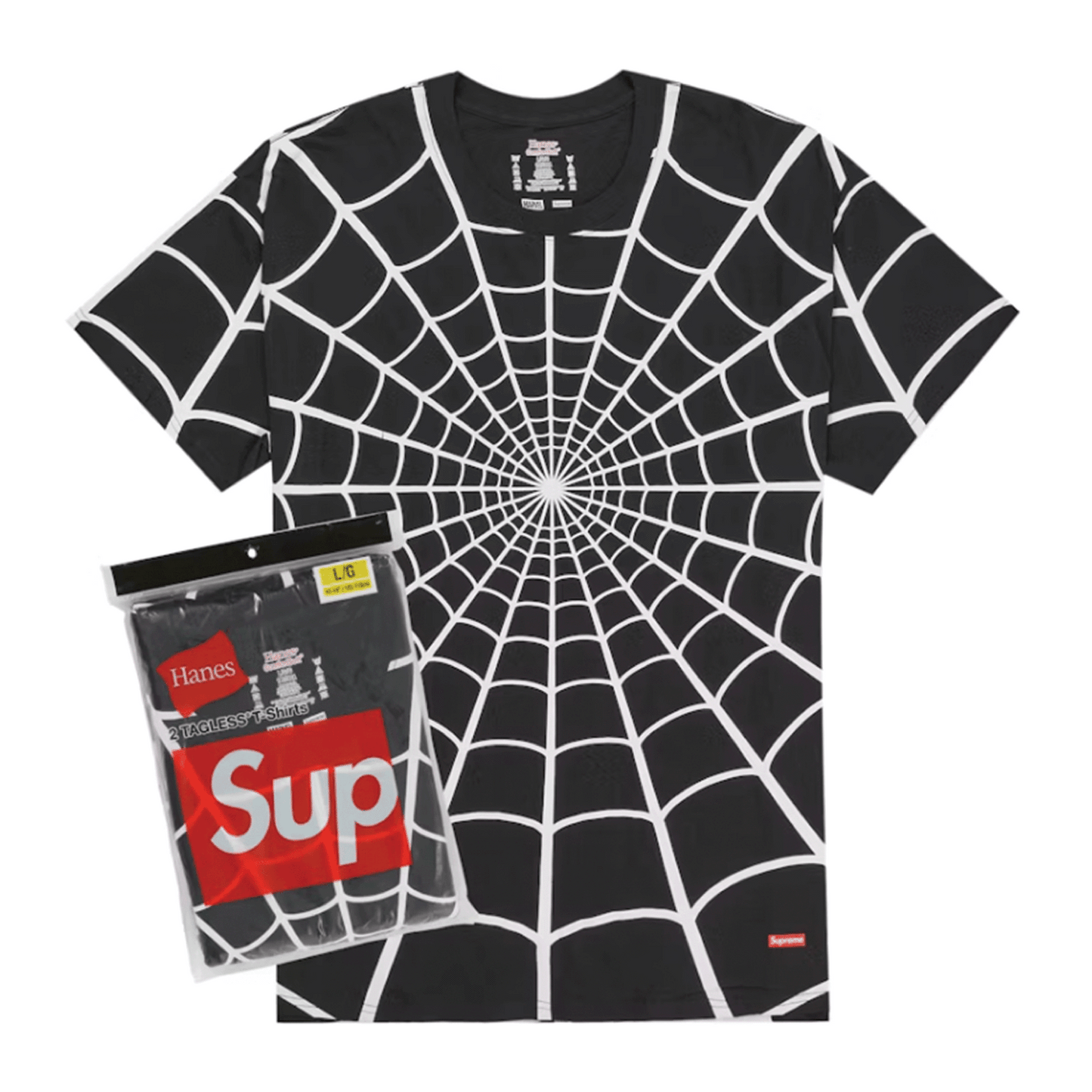 Supreme Hanes Spider-Man Tagless Tees (2 Pack) Black