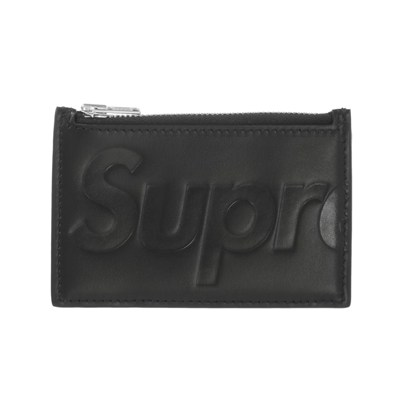 Supreme Leather Zip Card Holder Black