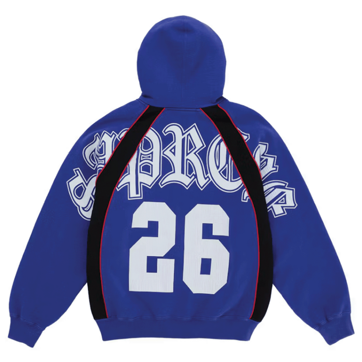 Supreme Paneled Zip Up Hooded Sweatshirt Blue
