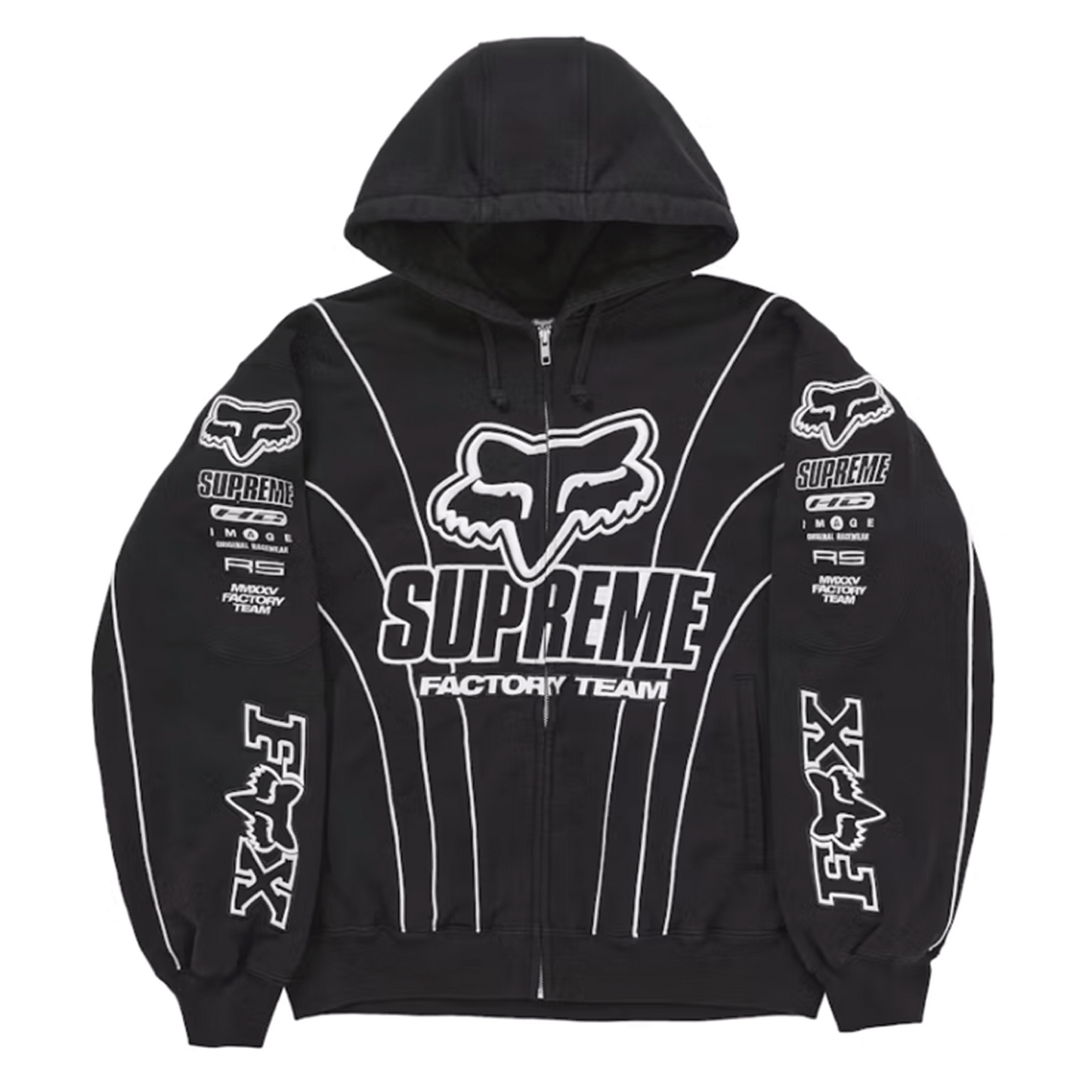 Supreme Fox Racing Zip Up Hooded Black