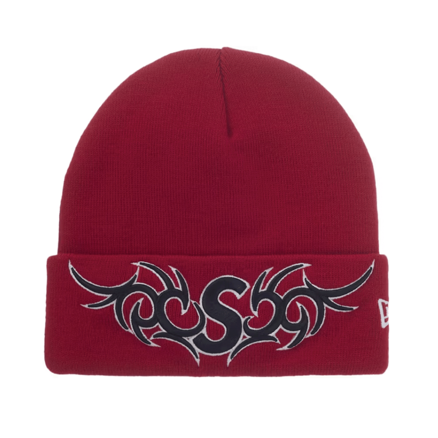 Supreme New Era Tribal S Logo Beanie Red