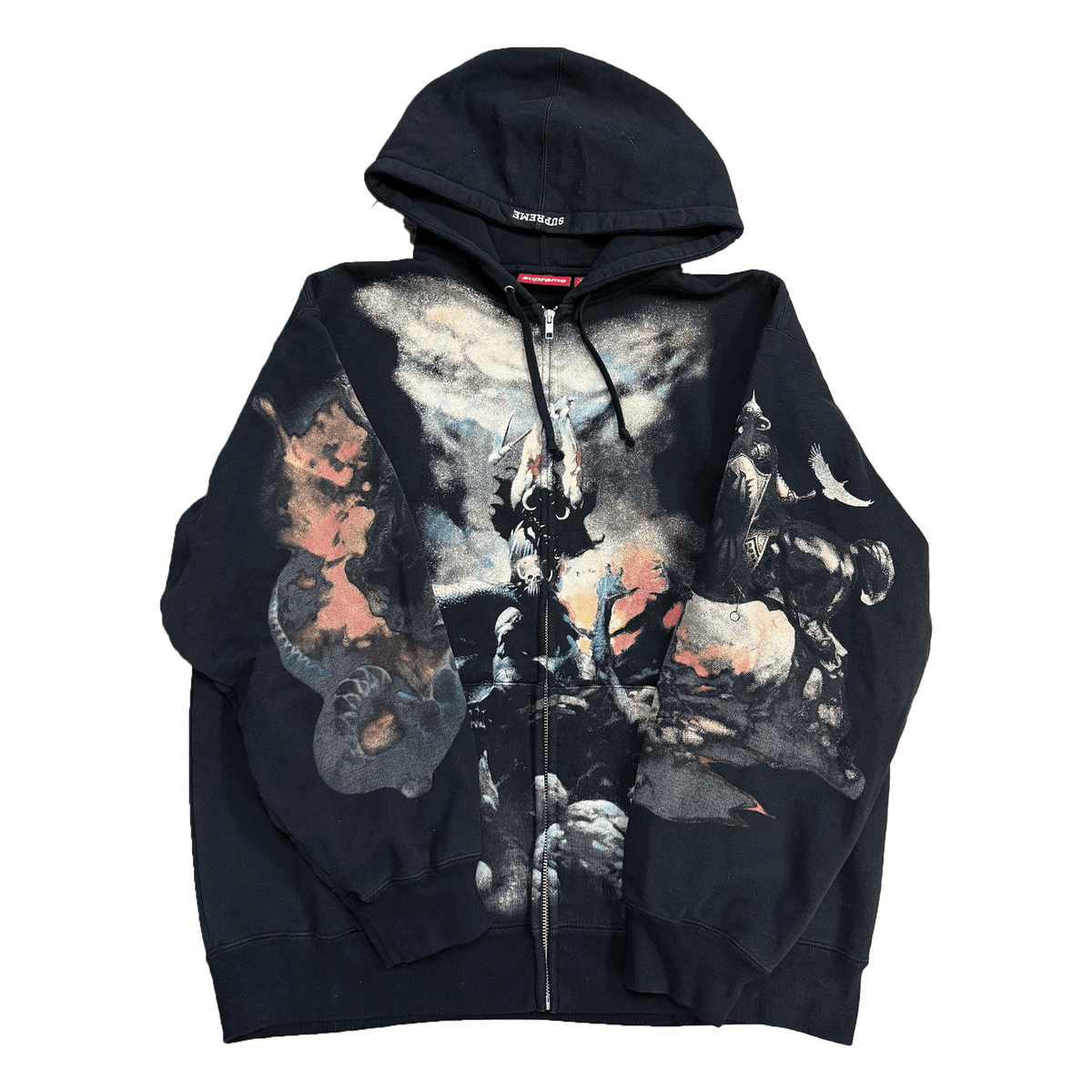 Supreme Frazetta Zip Up Hooded Sweatshirt Black