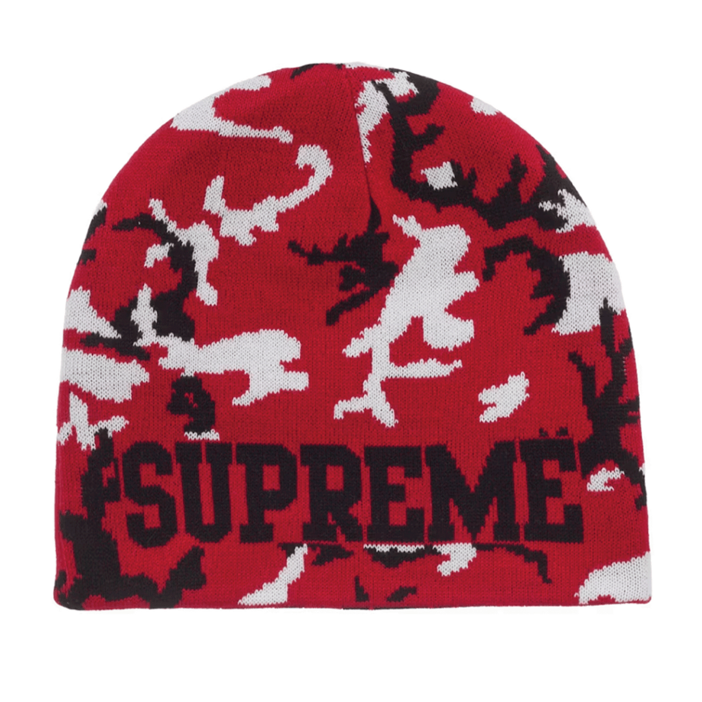 Supreme Reversible Camo Beanie Red
