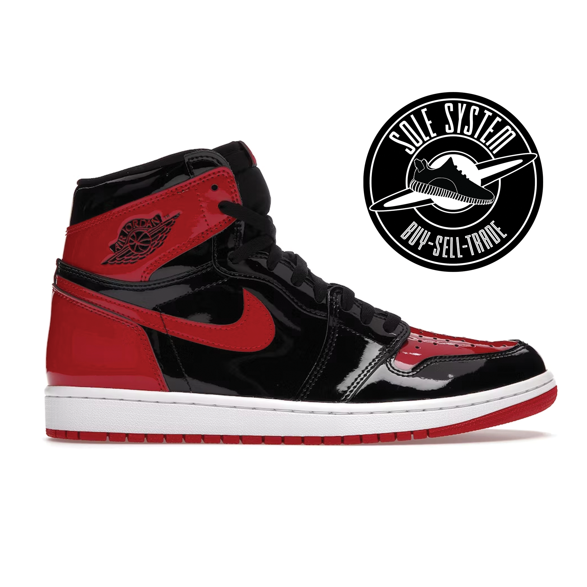 Jordan 1 Retro High OG Patent Bred (GS) – Sole System Jordan 1 Retro High OG Patent Bred (GS) – Sole System