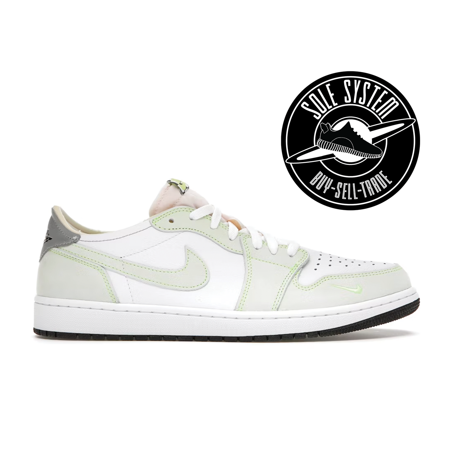 Jordan 1 Retro Low White Ghost Green Black