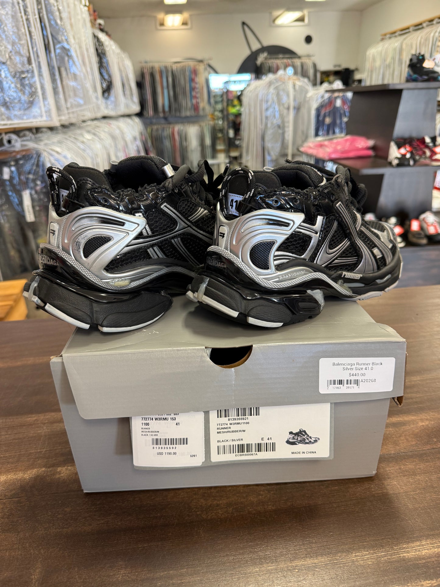 Balenciaga Runner Black Silver