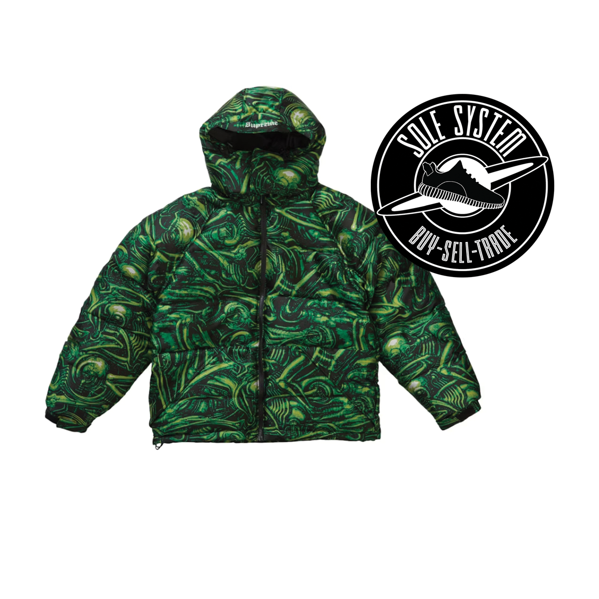 Supreme H.R. Giger Jacquard Down Puffer Jacket – Sole System Supreme H.R. Giger Jacquard Down Puffer Jacket – Sole System