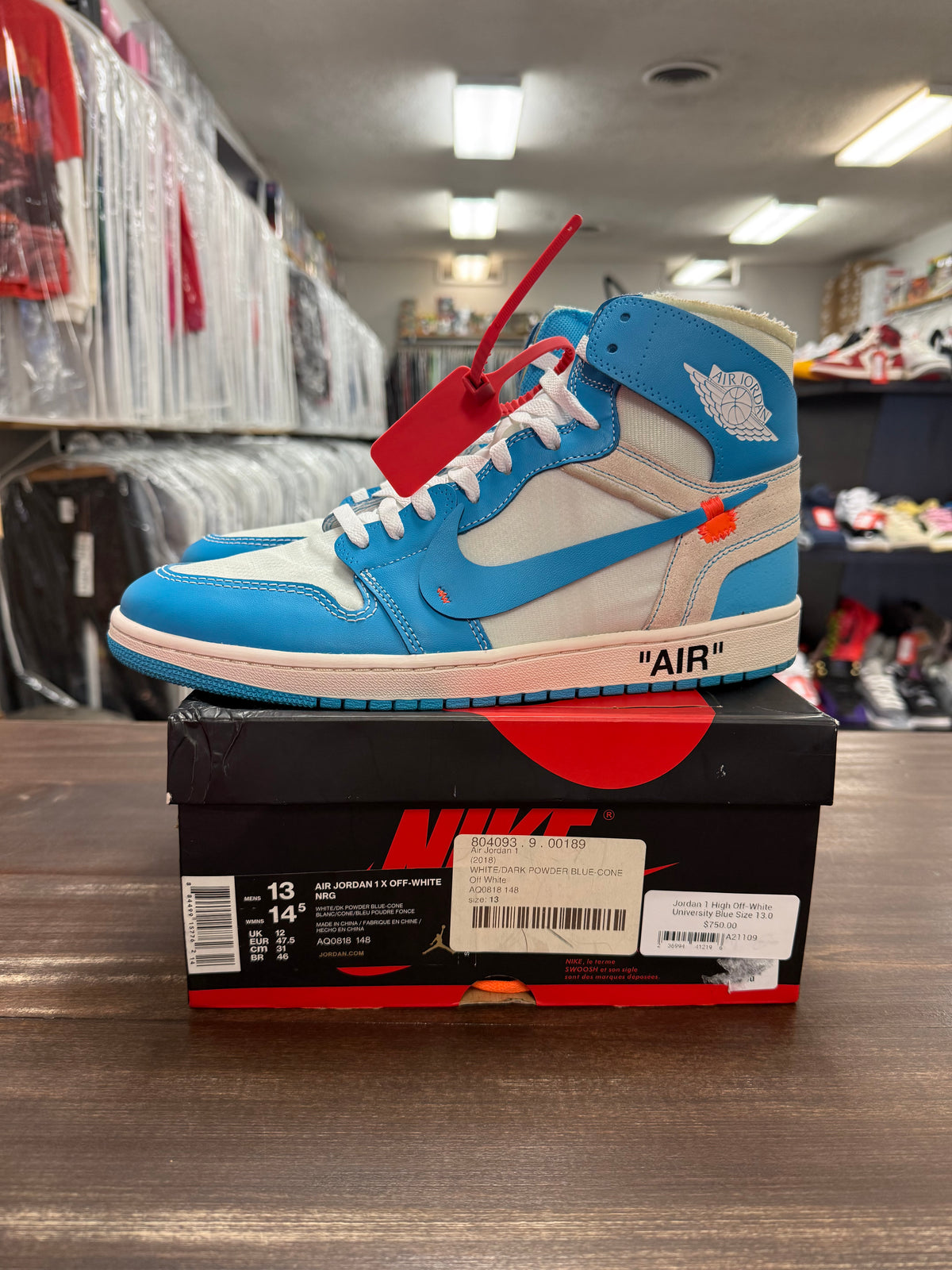 Jordan 1 High Off-White University Blue